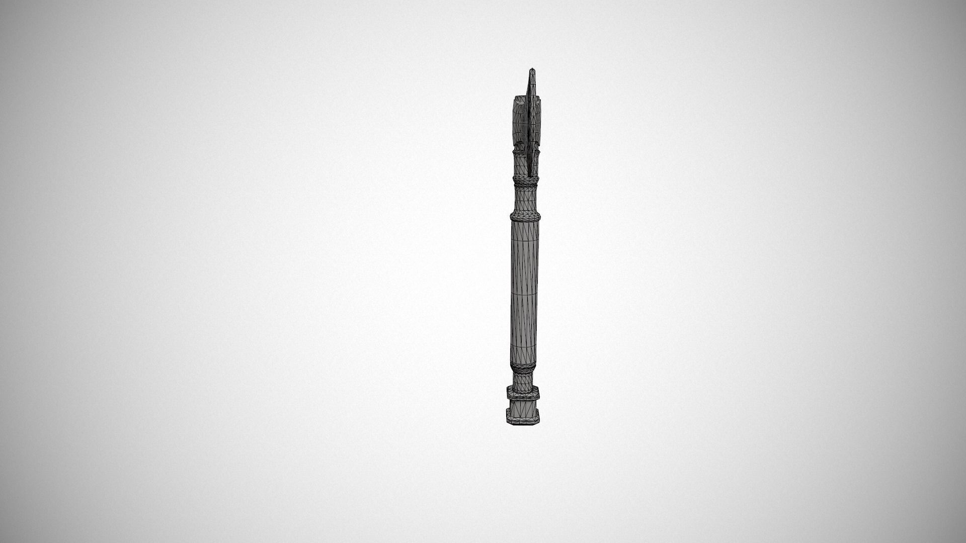 Antique Axe Low-poly 3D model_20