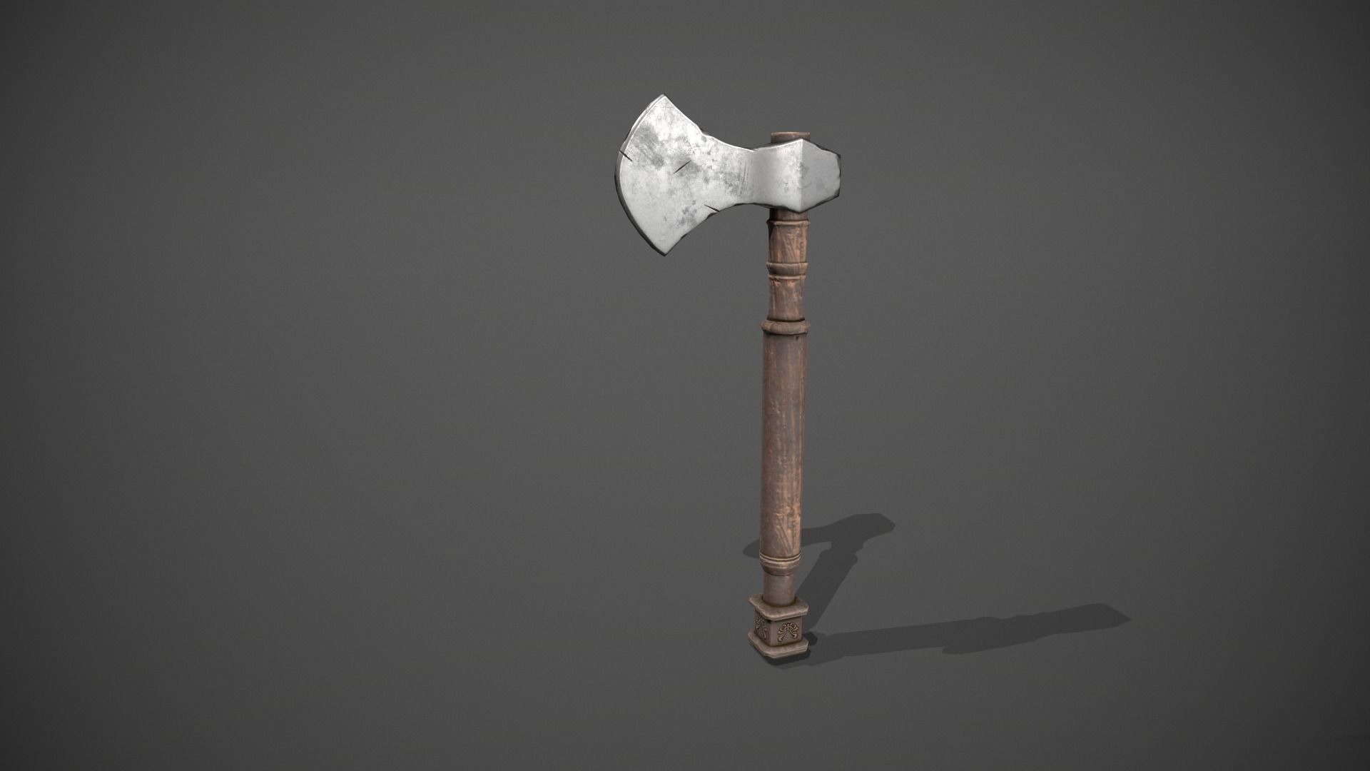 Antique Axe Low-poly 3D model_6