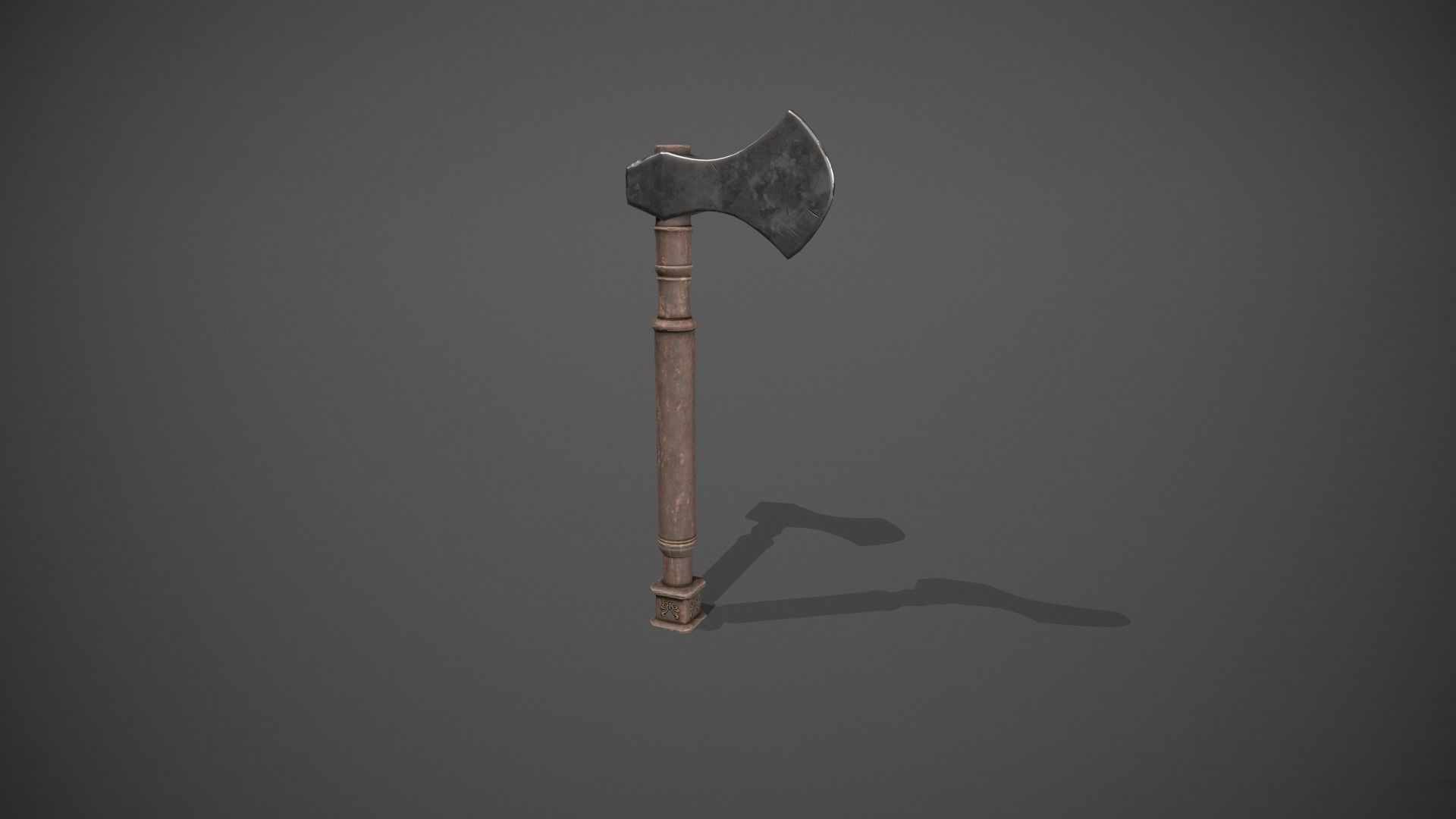 Antique Axe Low-poly 3D model_10