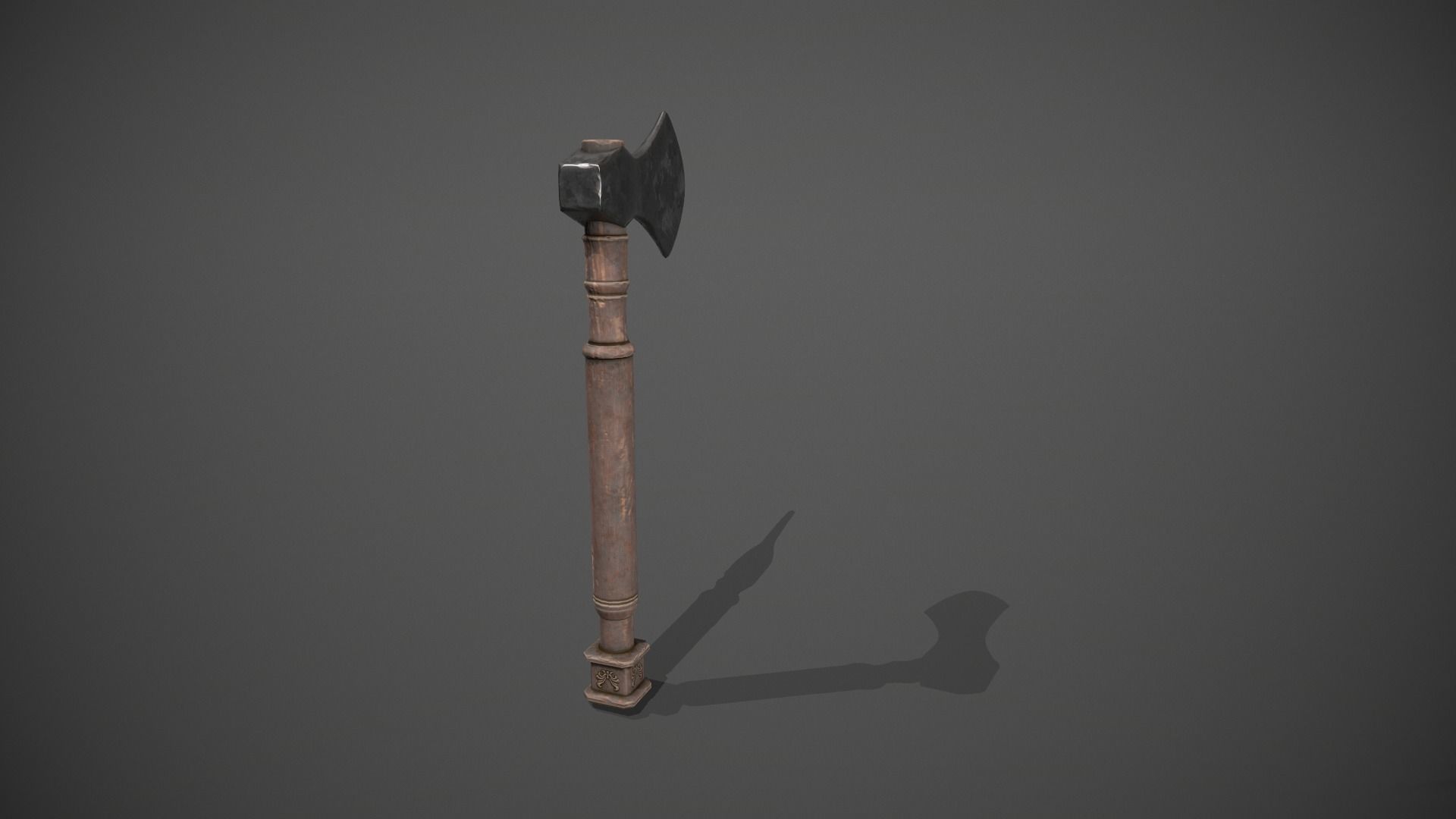 Antique Axe Low-poly 3D model_2