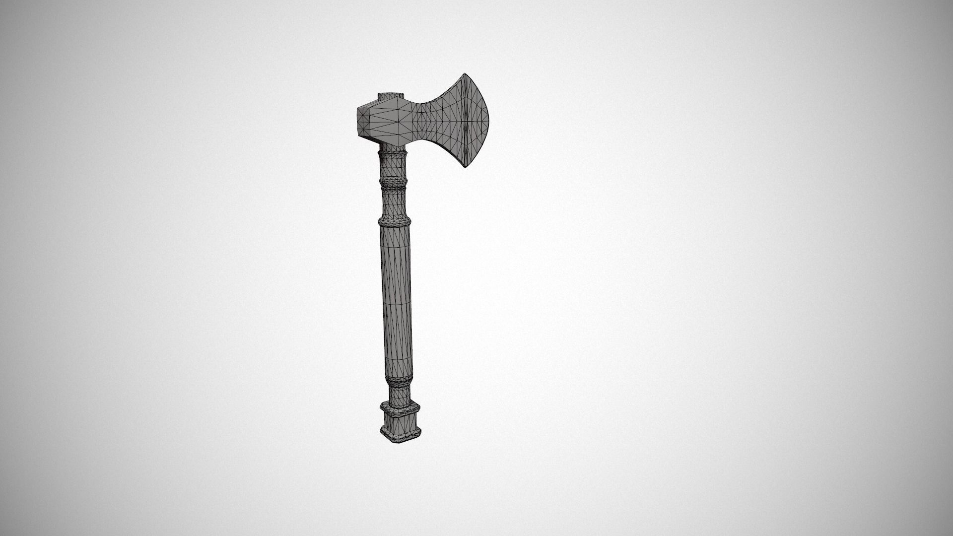 Antique Axe Low-poly 3D model_13
