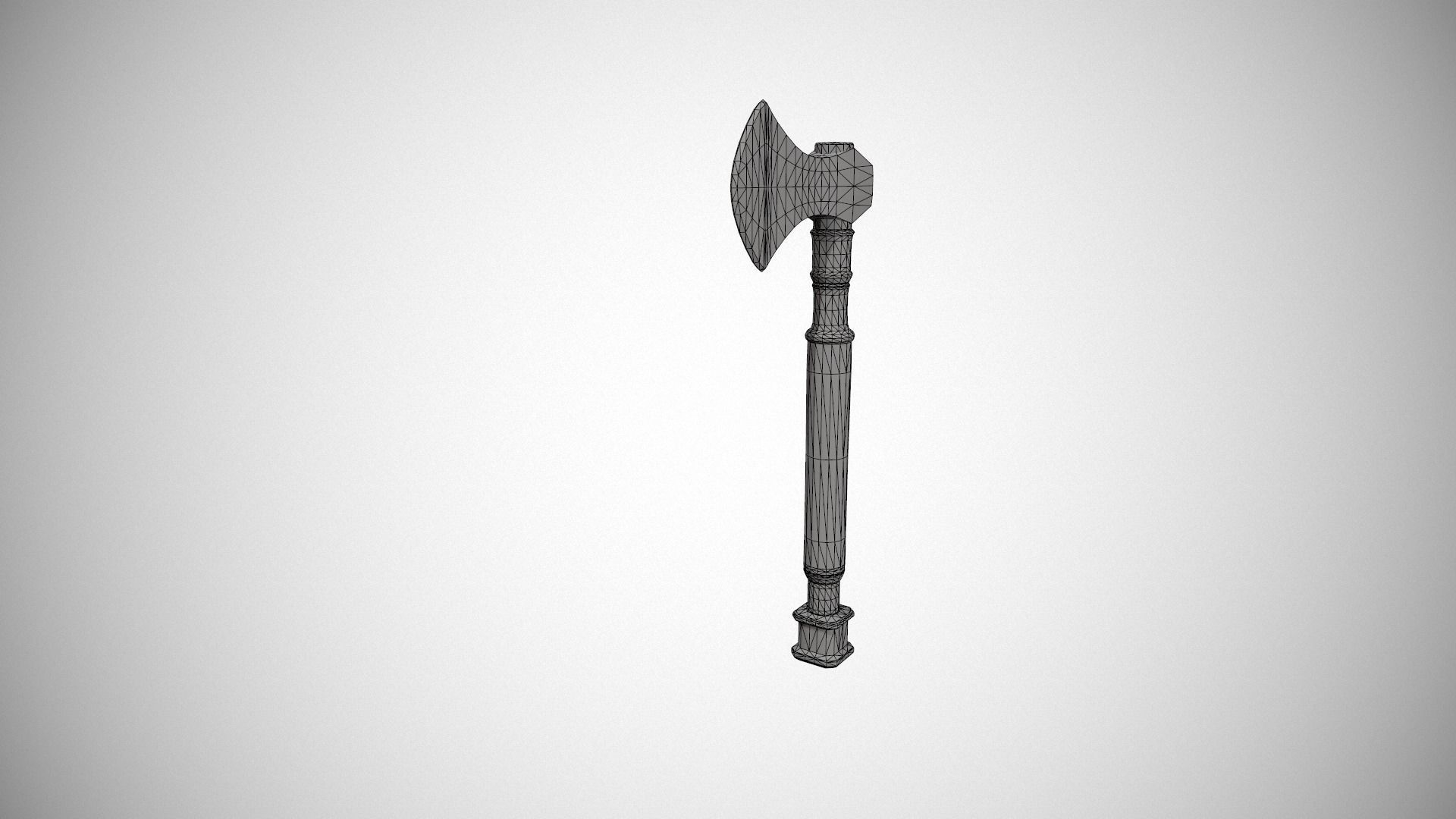 Antique Axe Low-poly 3D model_19