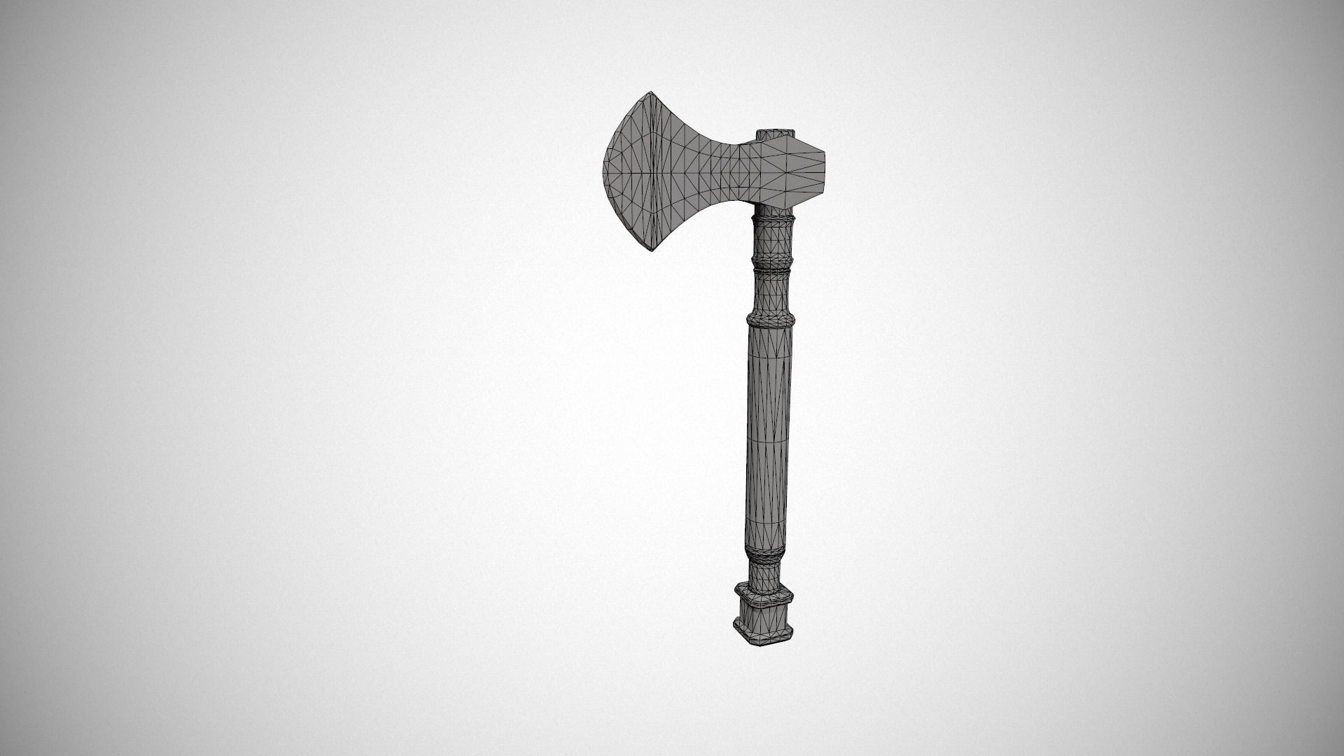Antique Axe Low-poly 3D model_18