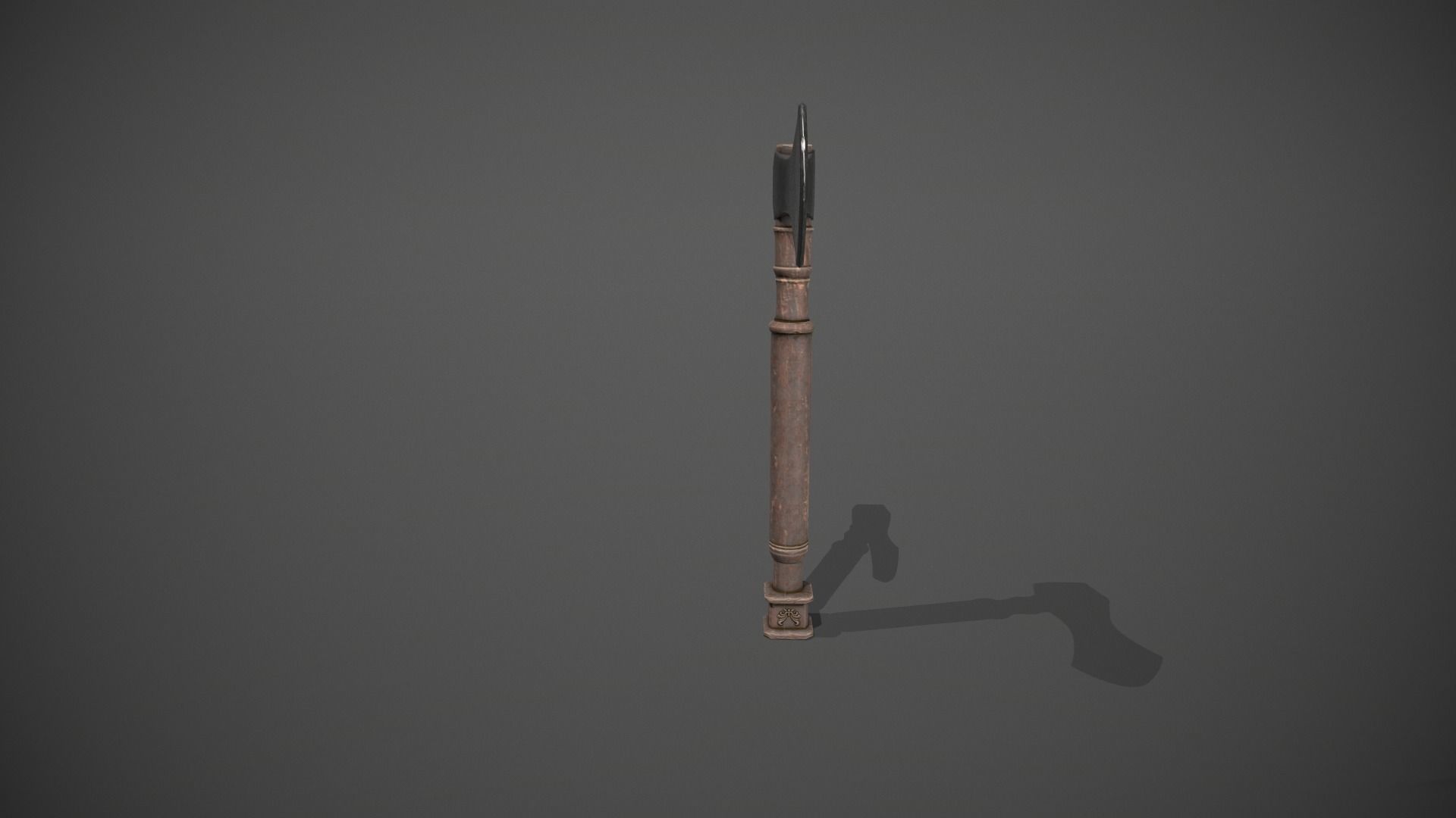 Antique Axe Low-poly 3D model_8