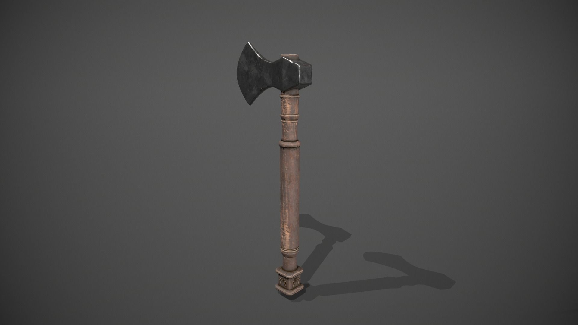 Antique Axe Low-poly 3D model_4