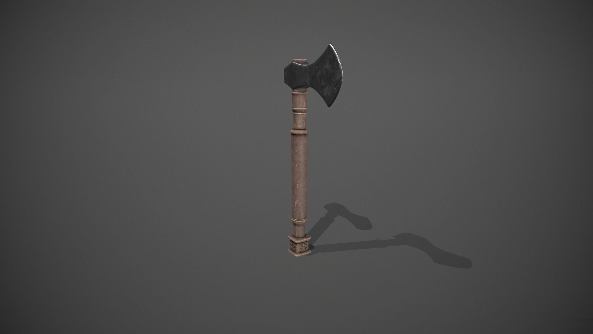 Antique Axe Low-poly 3D model_9