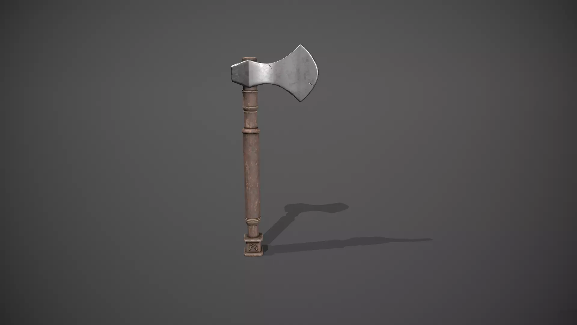Antique Axe Low-poly 3D model_0
