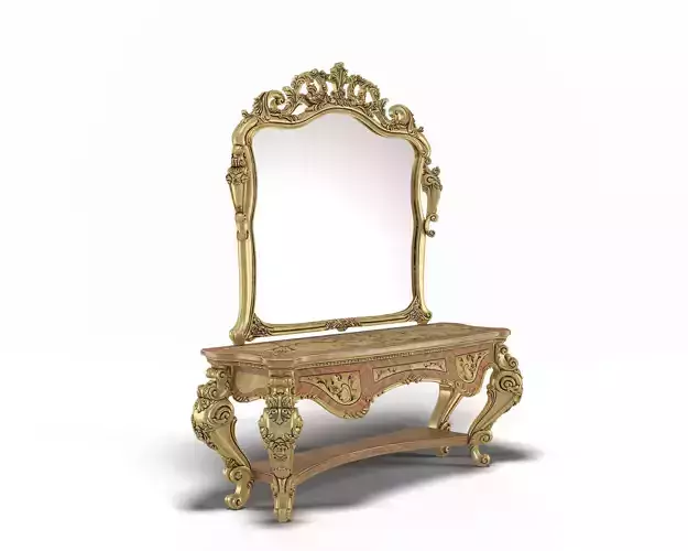 Toilette ornate dressing table and mirror