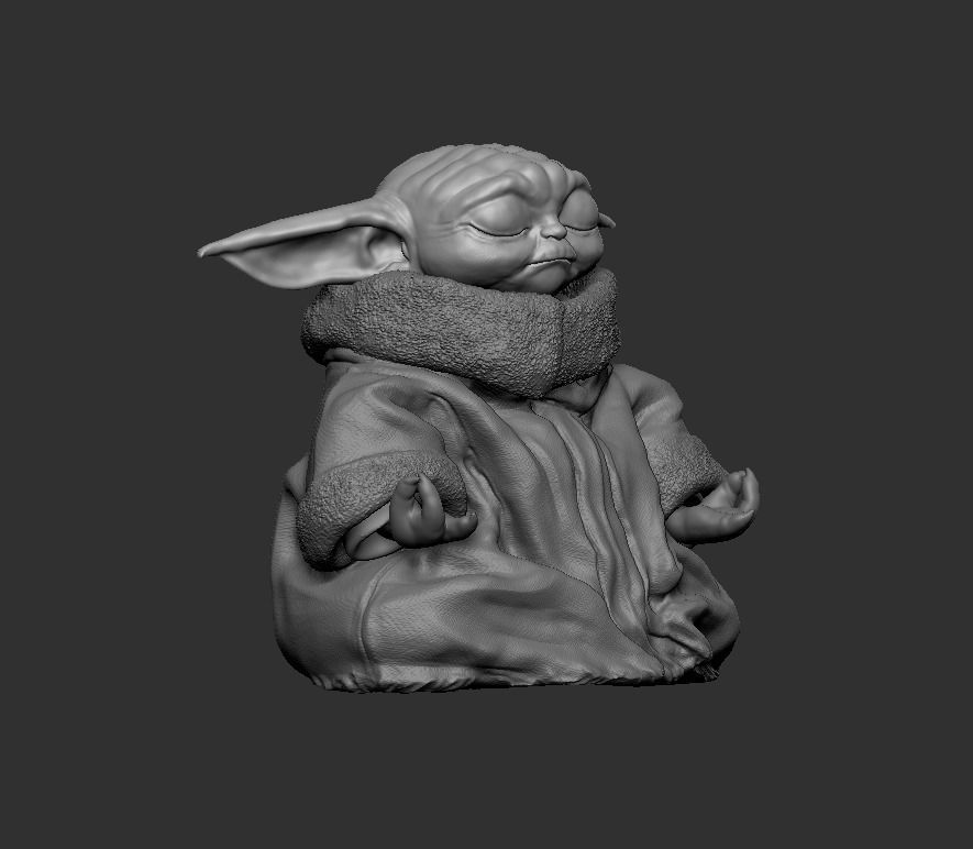 the child baby yoda 3D print model_5