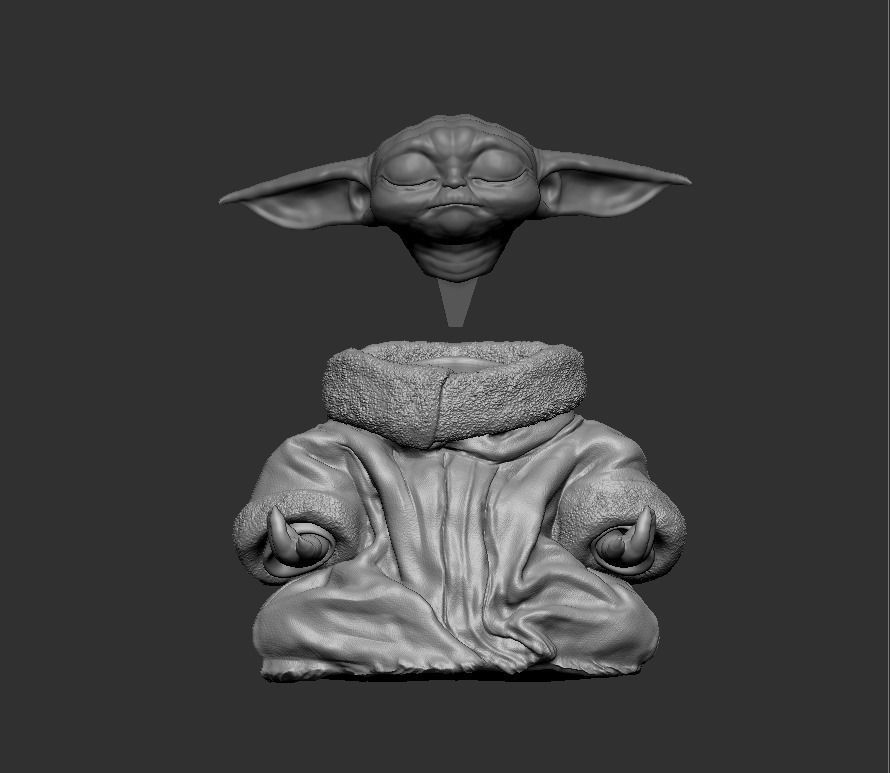 the child baby yoda 3D print model_6