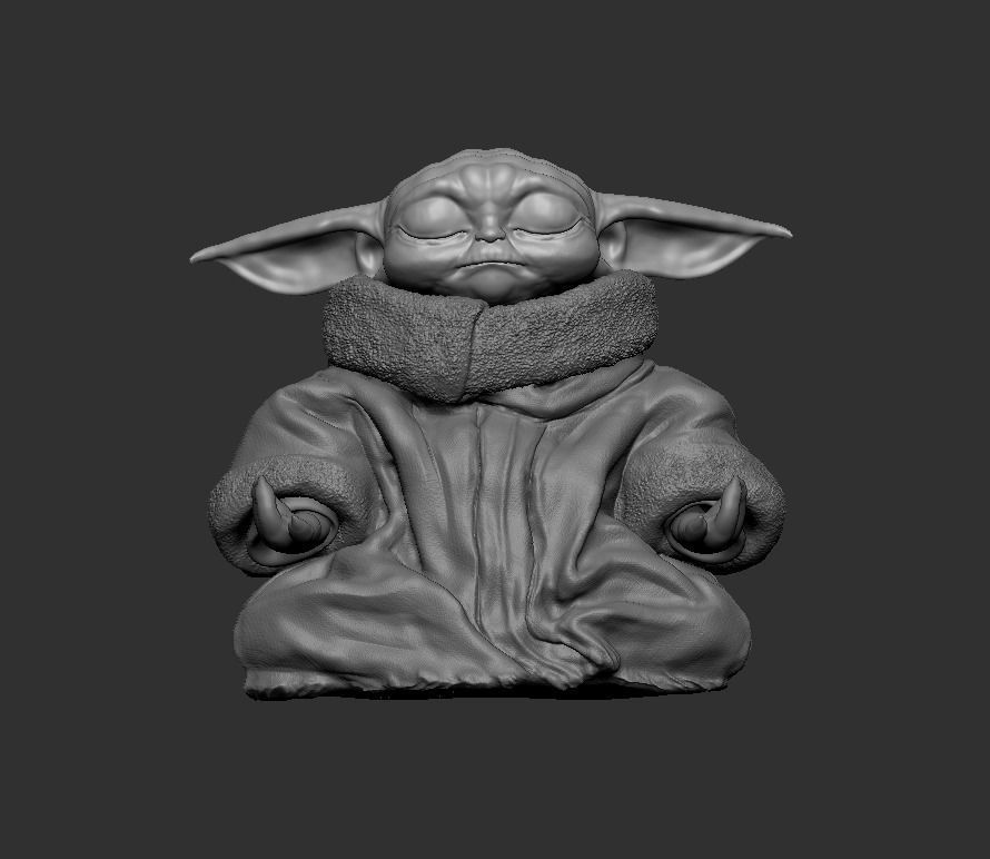 the child baby yoda 3D print model_4