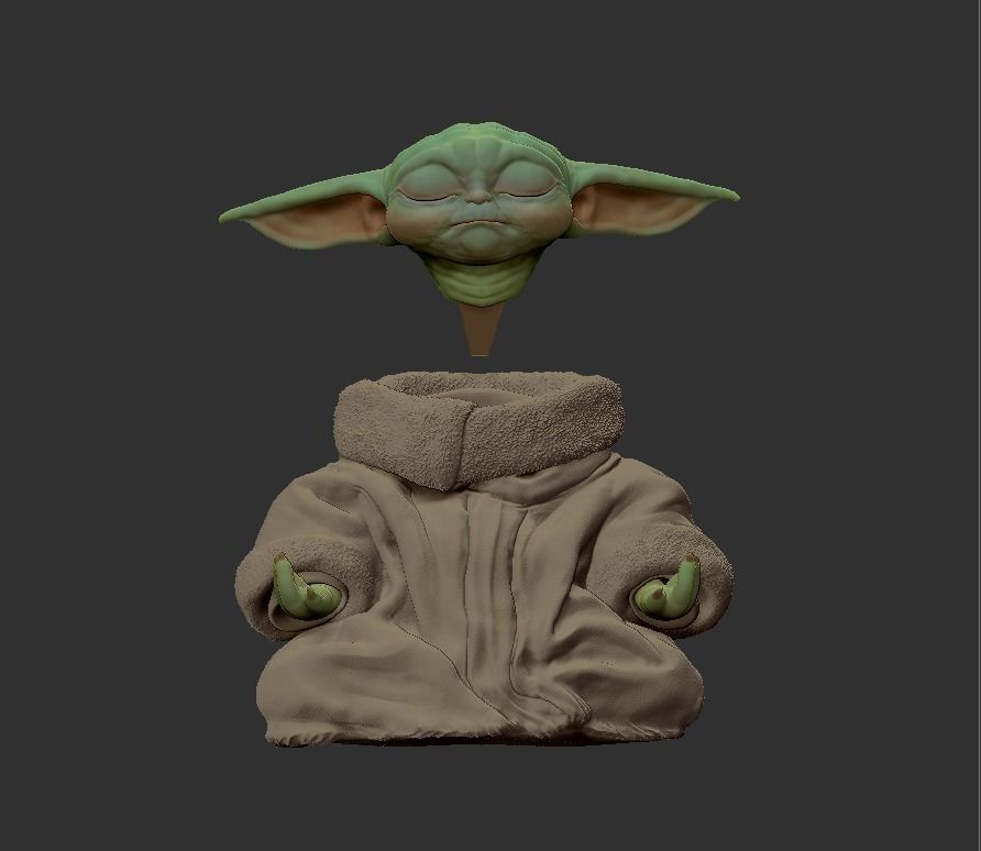 the child baby yoda 3D print model_7
