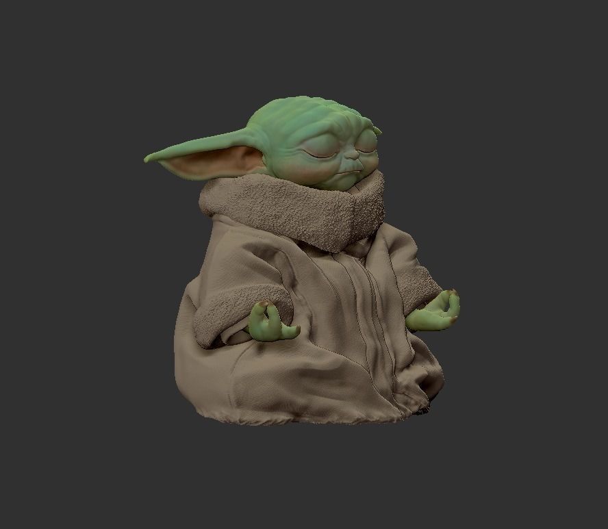 the child baby yoda 3D print model_1