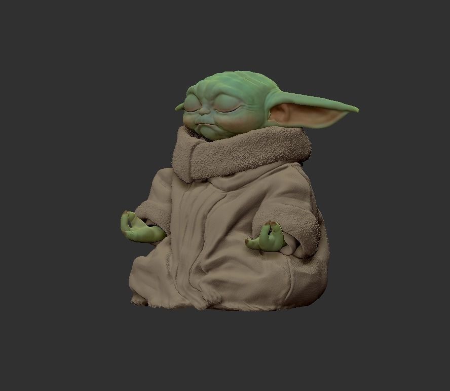 the child baby yoda 3D print model_2