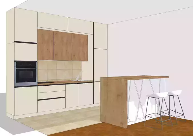 kitchen with wooden cabinets and counter tops