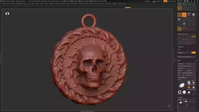 Skull Pendant 3d print model