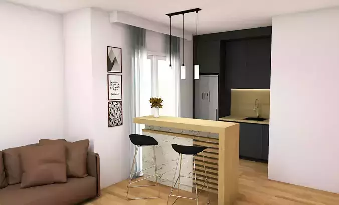 kitchen and tv shelf