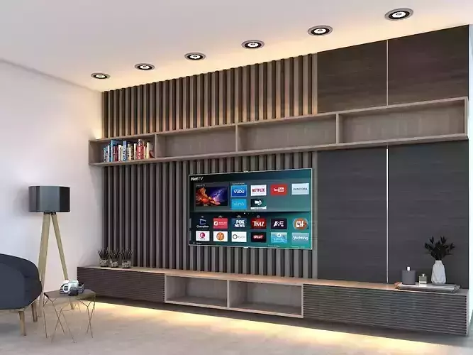 Vray - 3d Scene Interior Wall TV Panel 3D model
