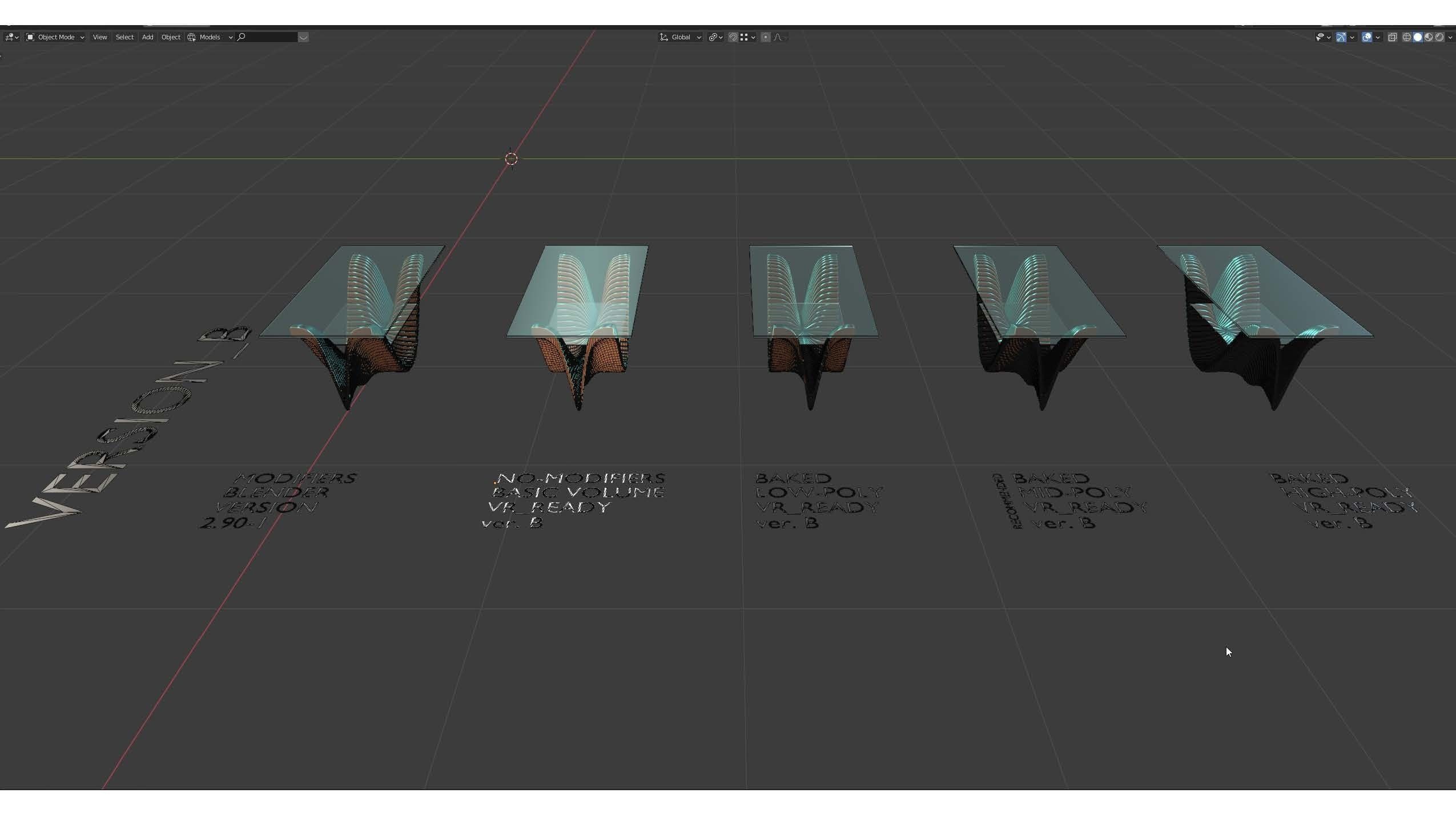 Parametric Table Ridge Low-poly 3D model_14