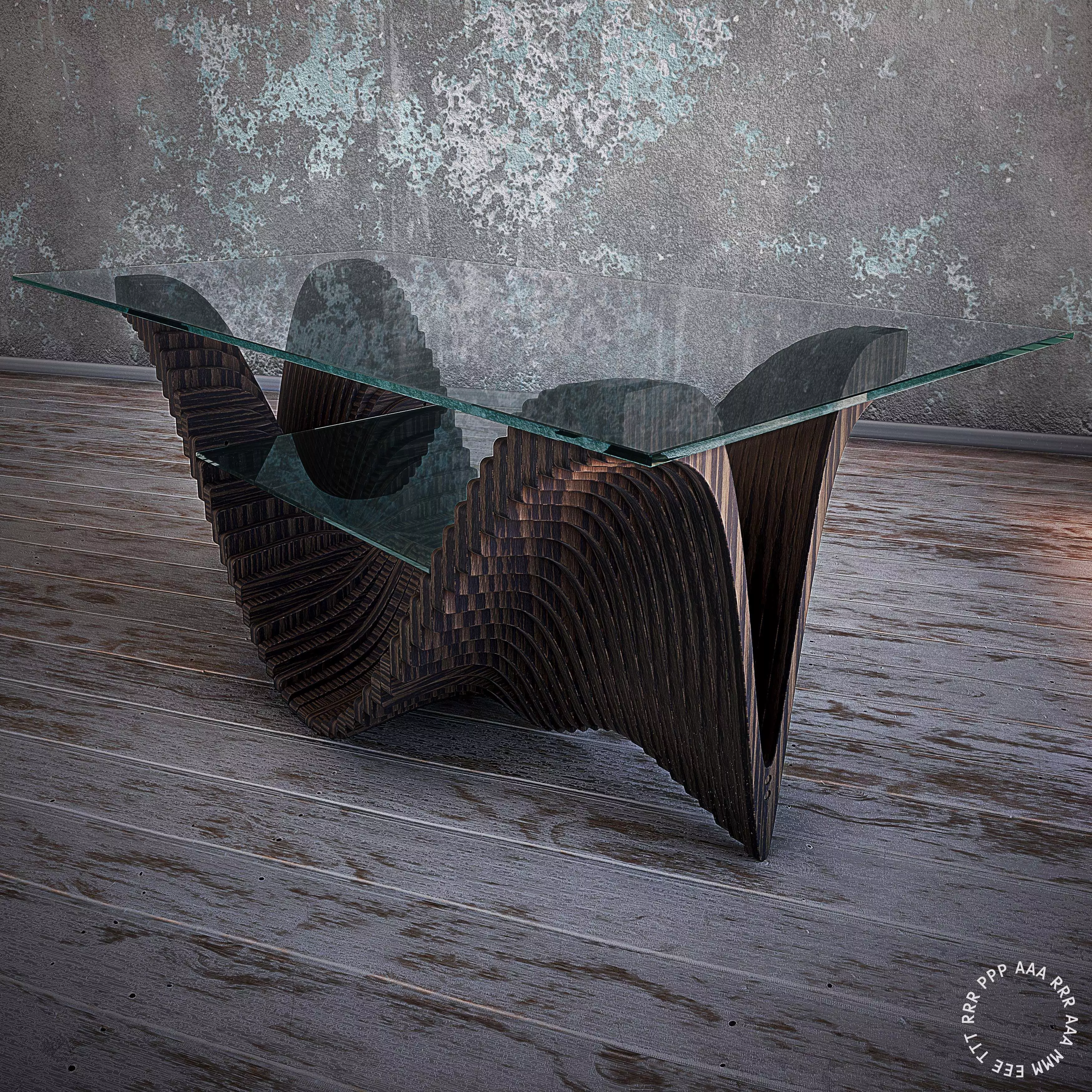 Parametric Table Ridge Low-poly 3D model_0