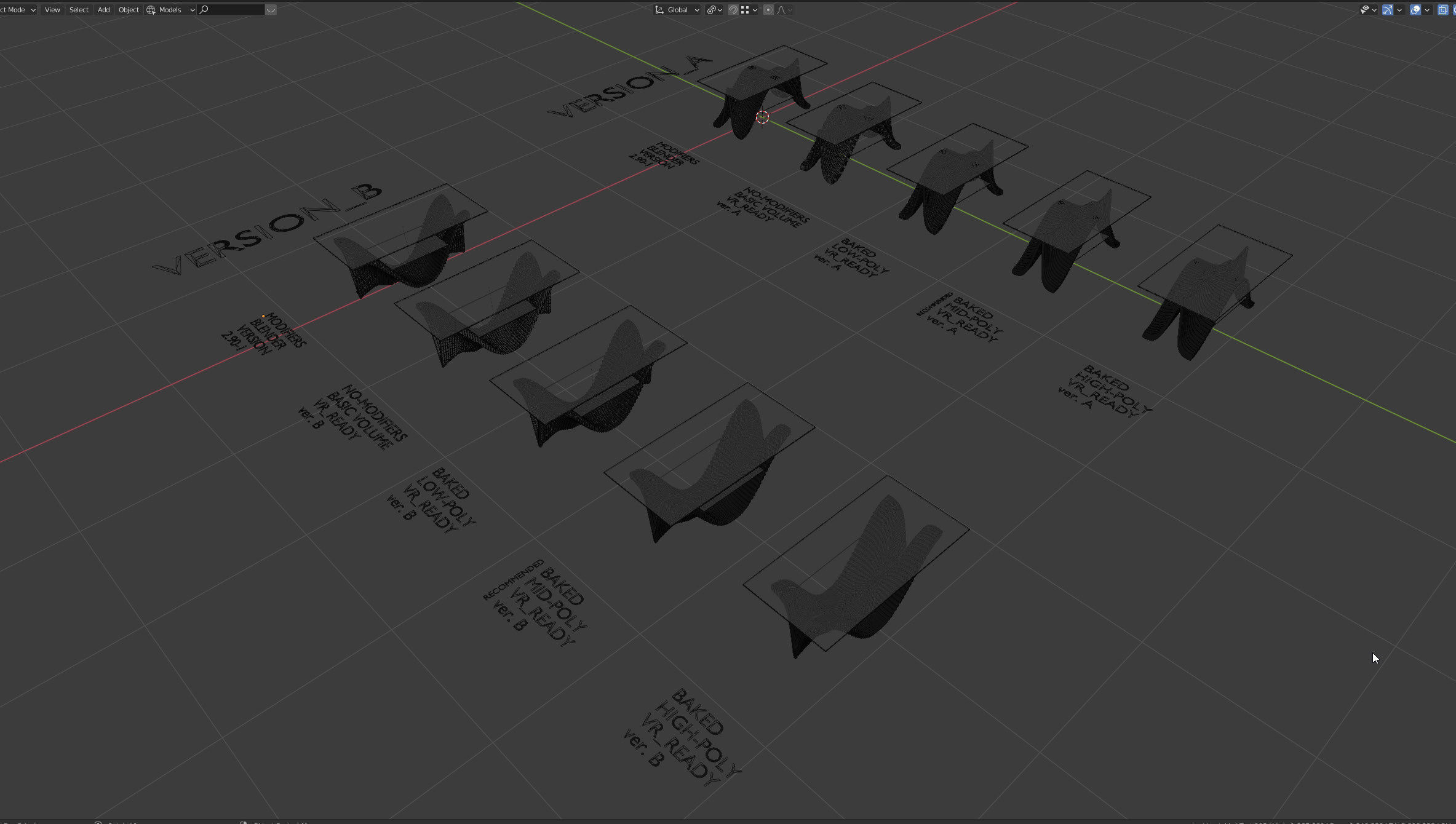Parametric Table Ridge Low-poly 3D model_3