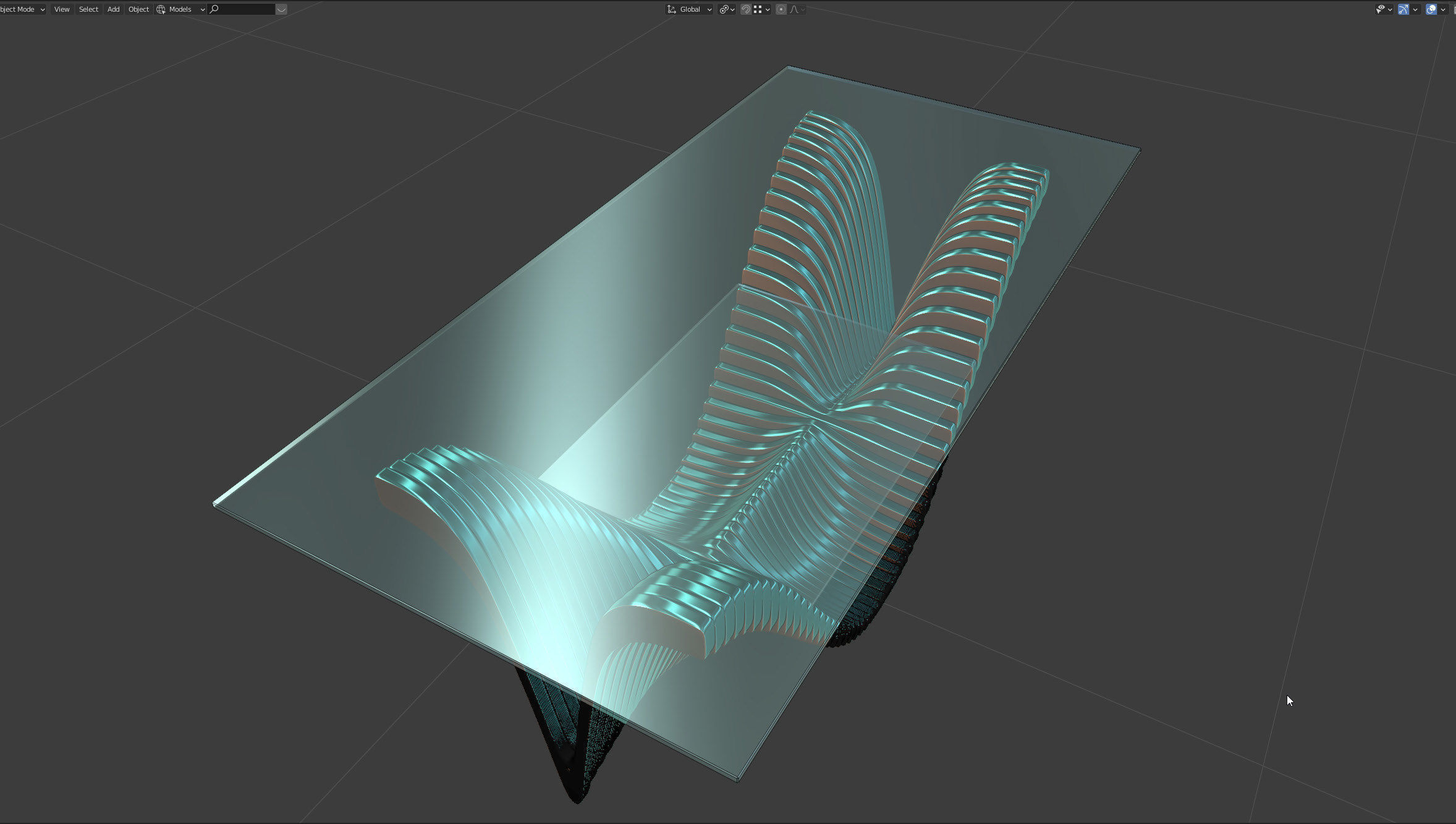 Parametric Table Ridge Low-poly 3D model_22