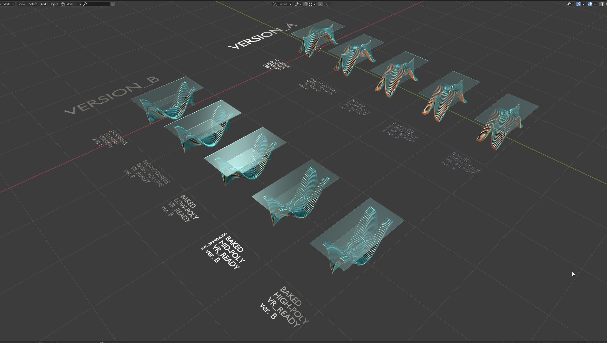Parametric Table Ridge Low-poly 3D model_2