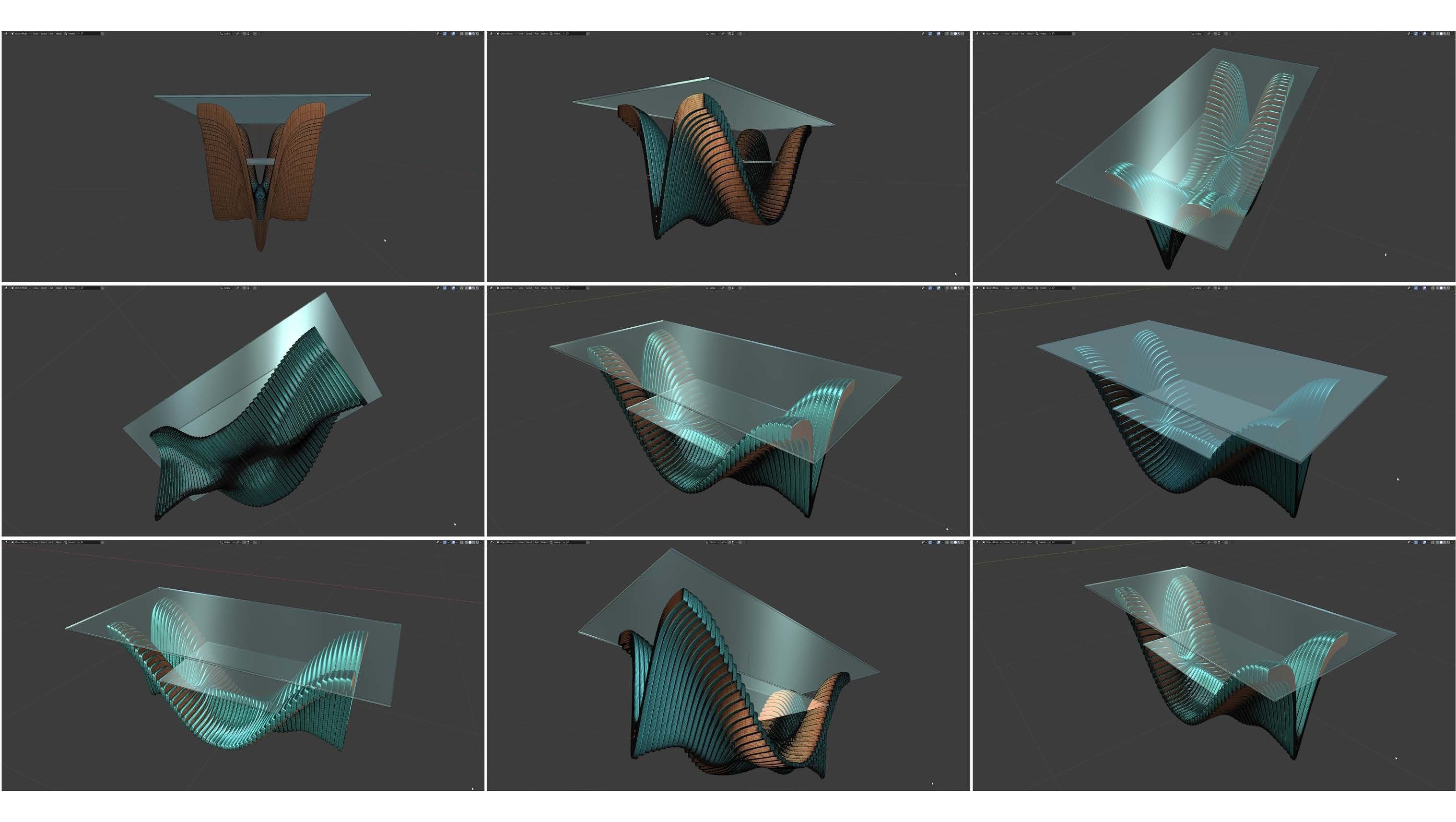 Parametric Table Ridge Low-poly 3D model_17