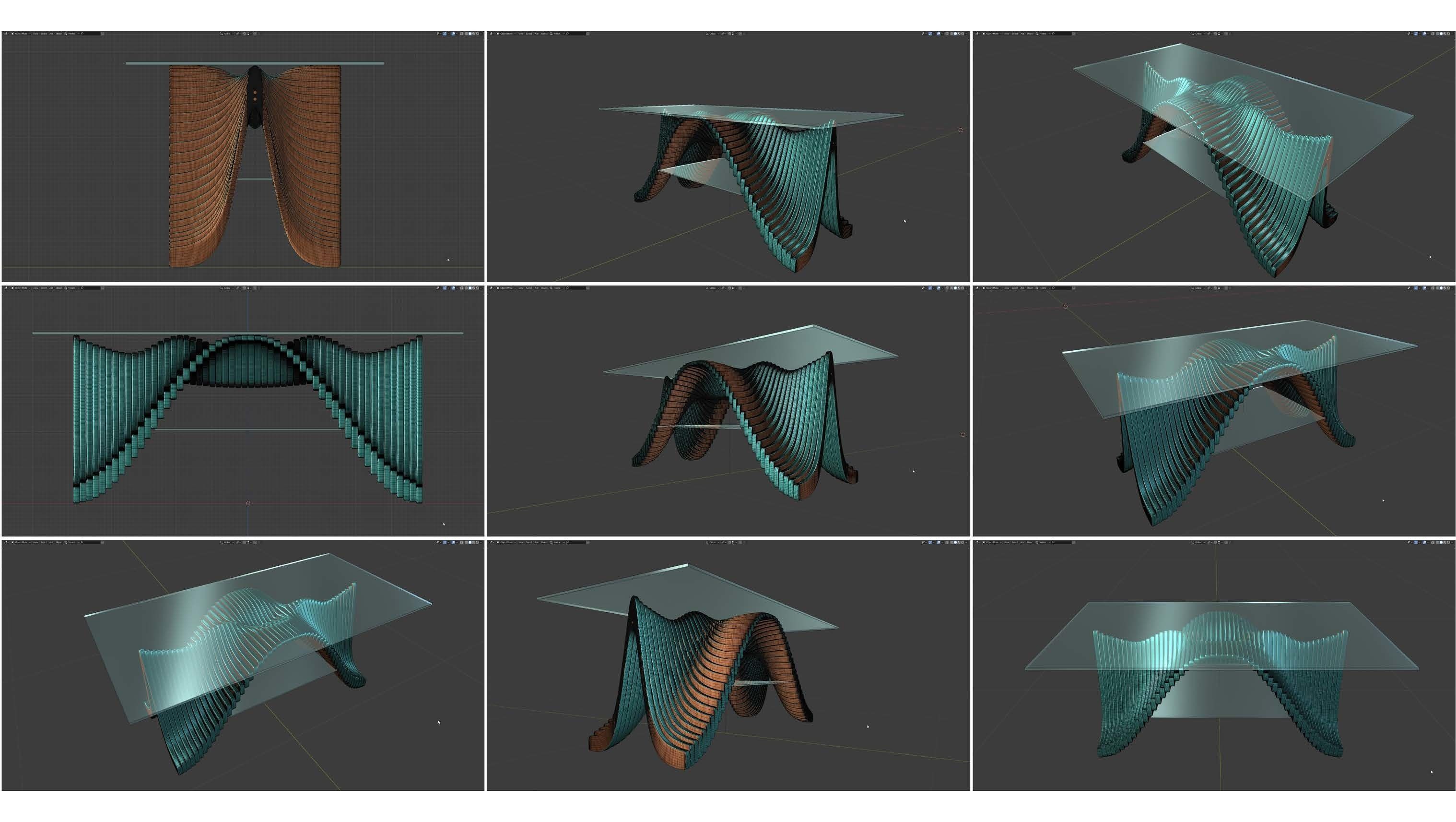Parametric Table Ridge Low-poly 3D model_12