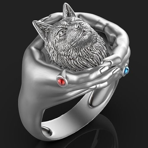 Wolf Hand RingSilver Gold  Print 3D print model