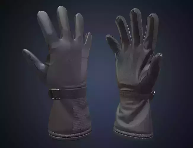 Black winter gloves
