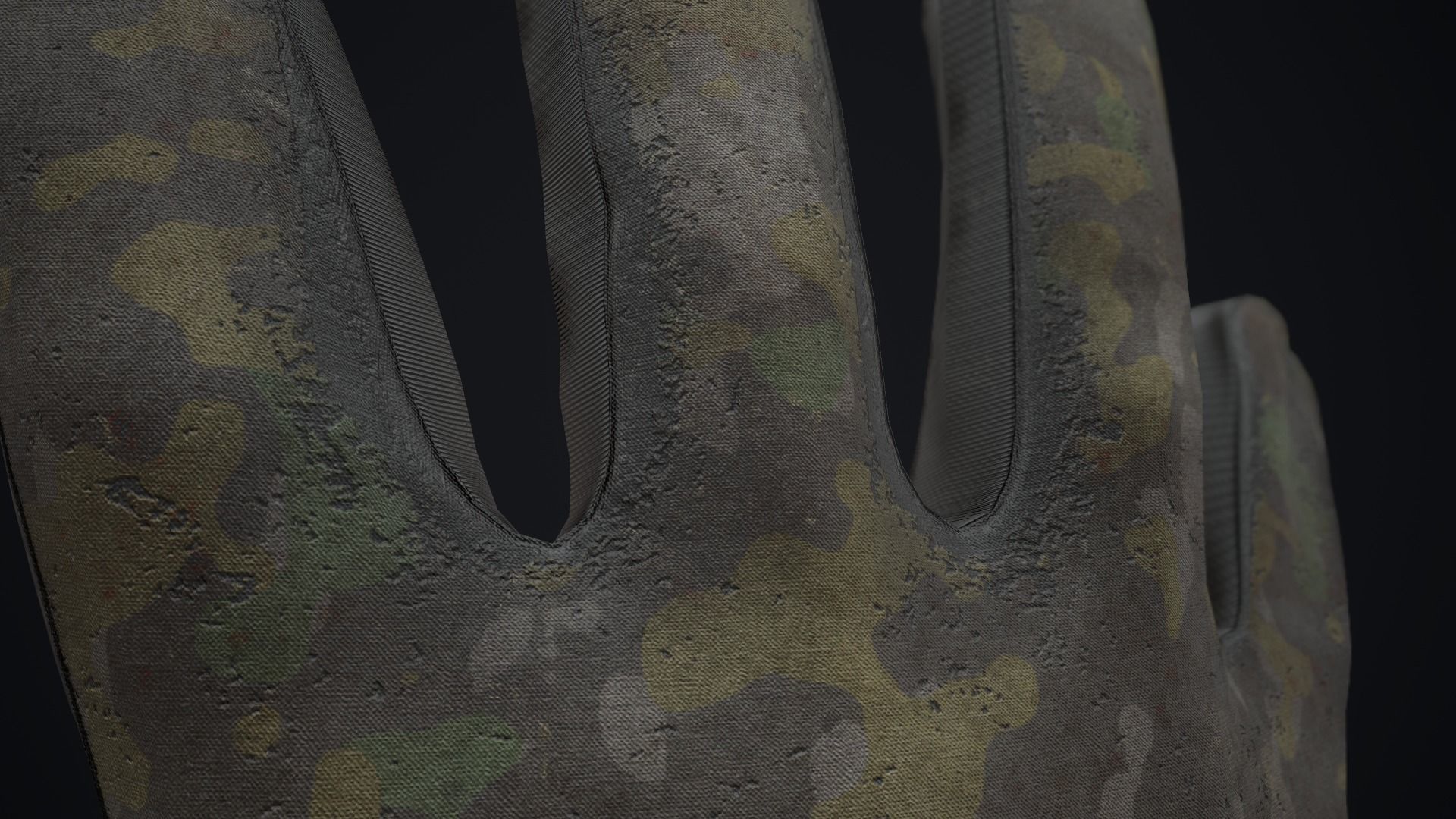 Military gloves Low-poly 3D model_14