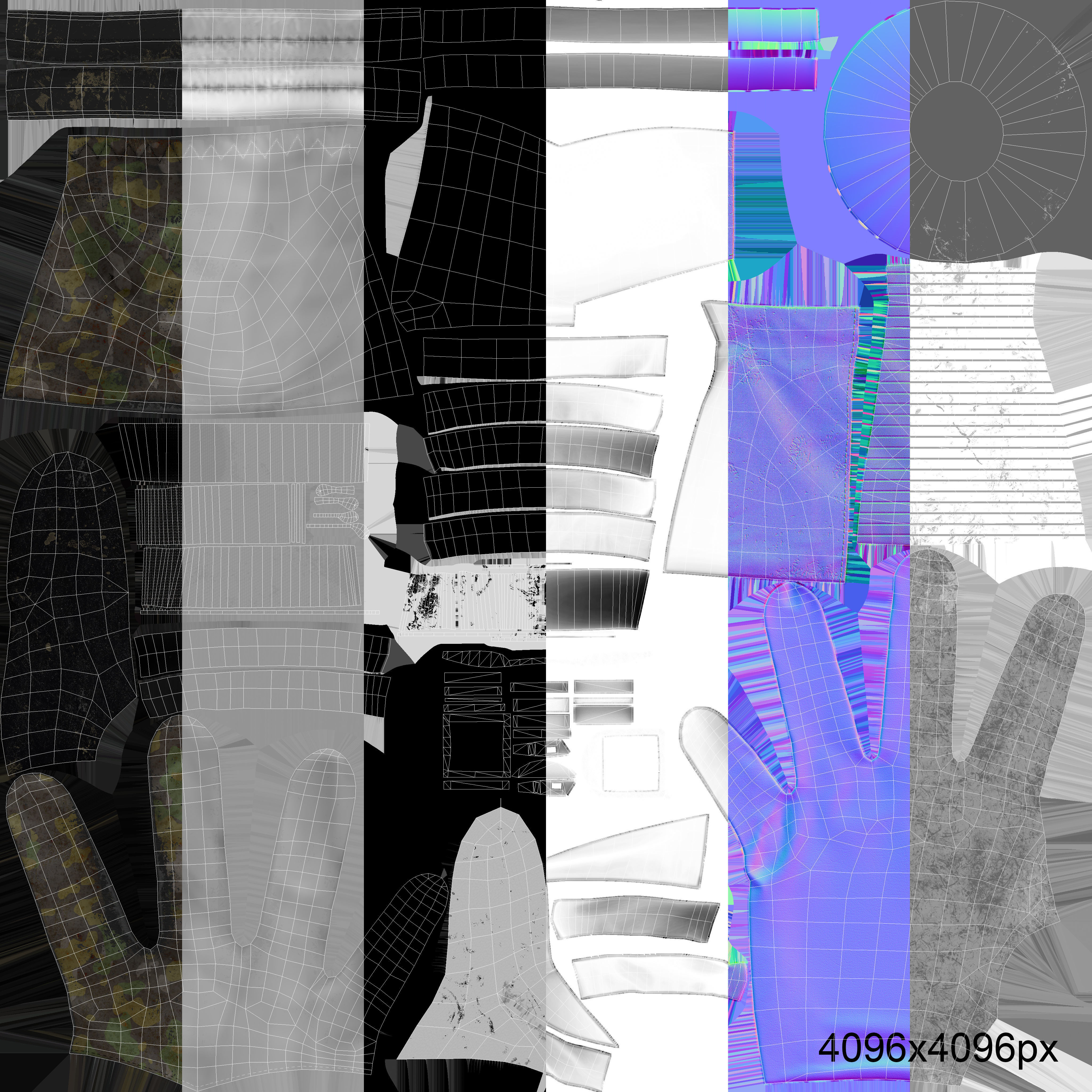 Military gloves Low-poly 3D model_27