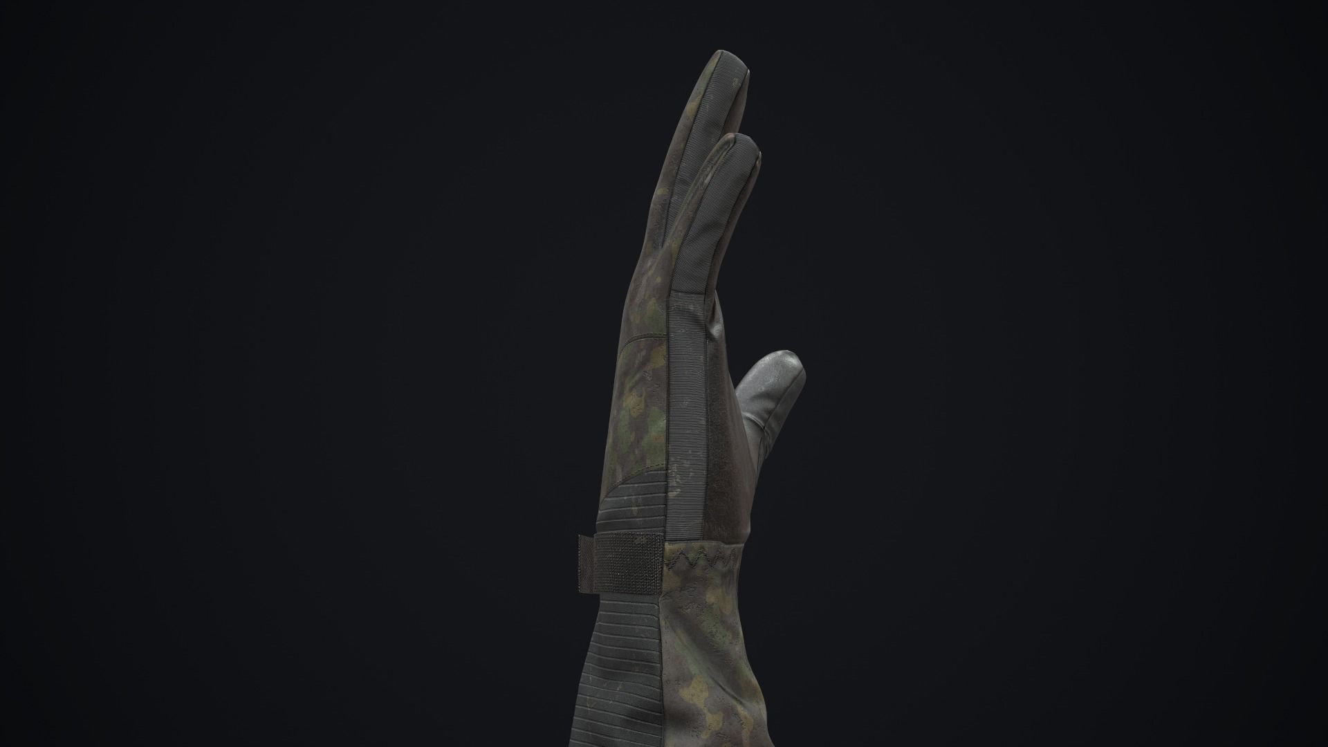 Military gloves Low-poly 3D model_12