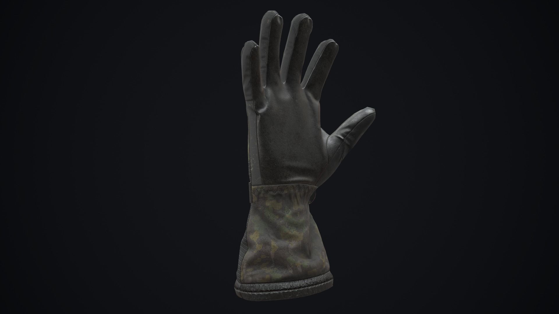 Military gloves Low-poly 3D model_4