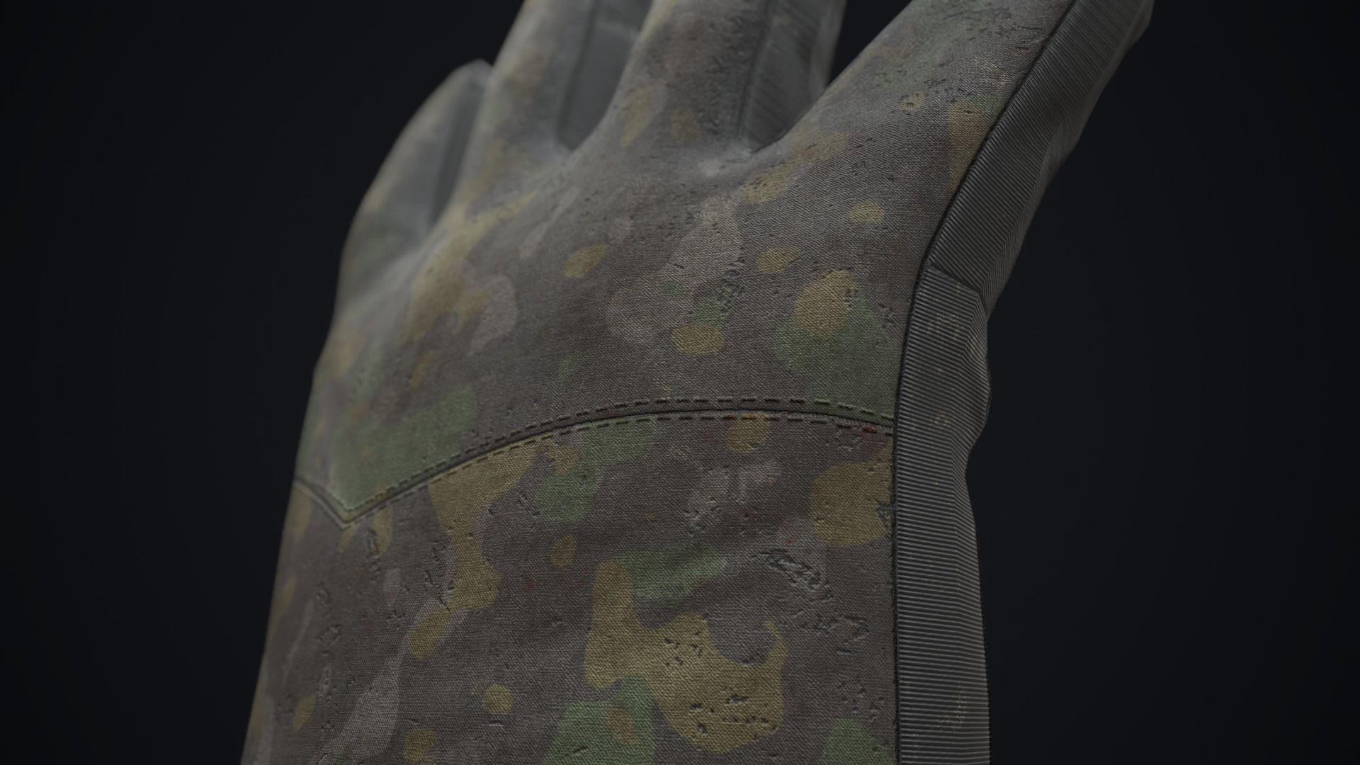 Military gloves Low-poly 3D model_6