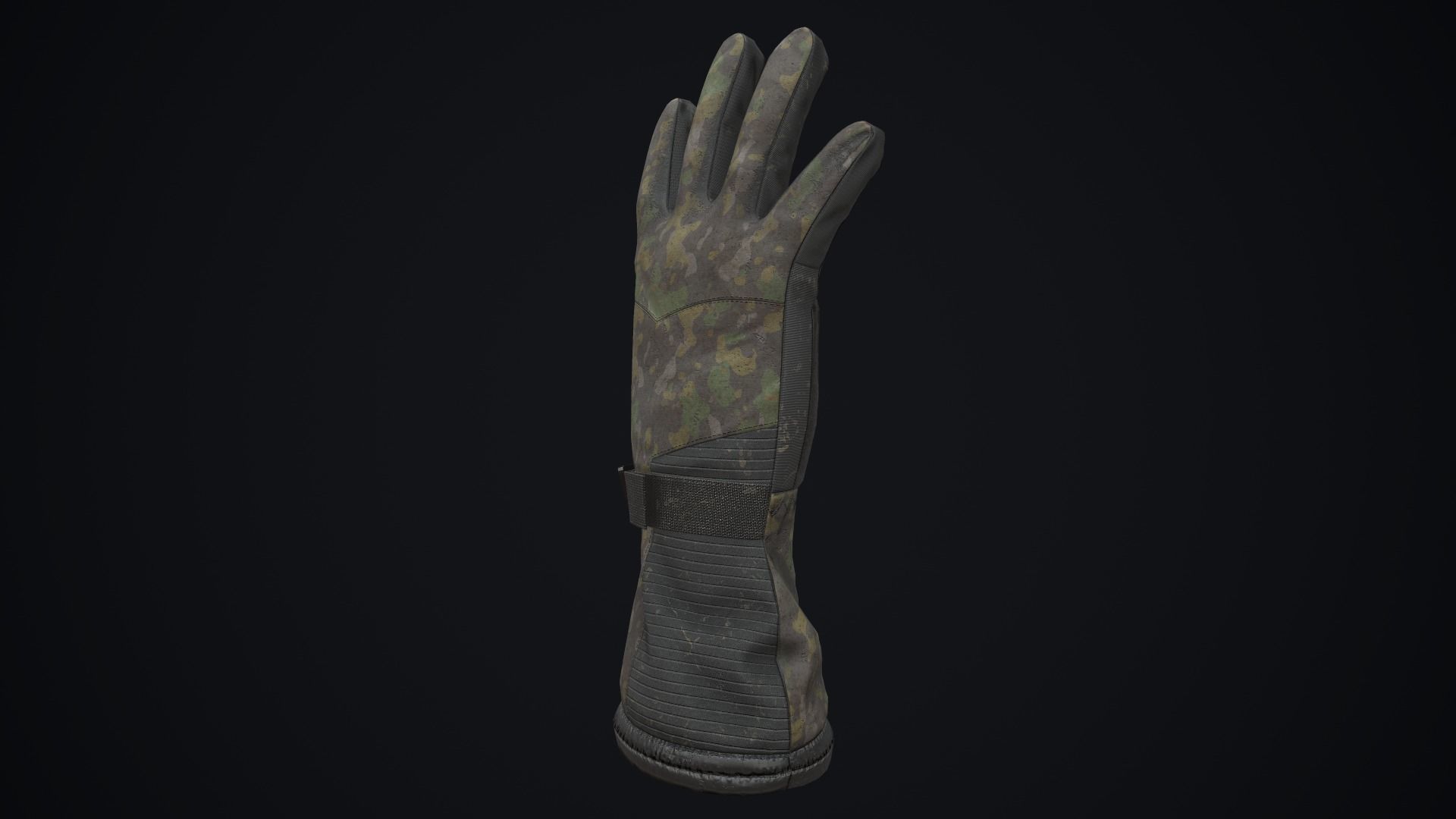 Military gloves Low-poly 3D model_3