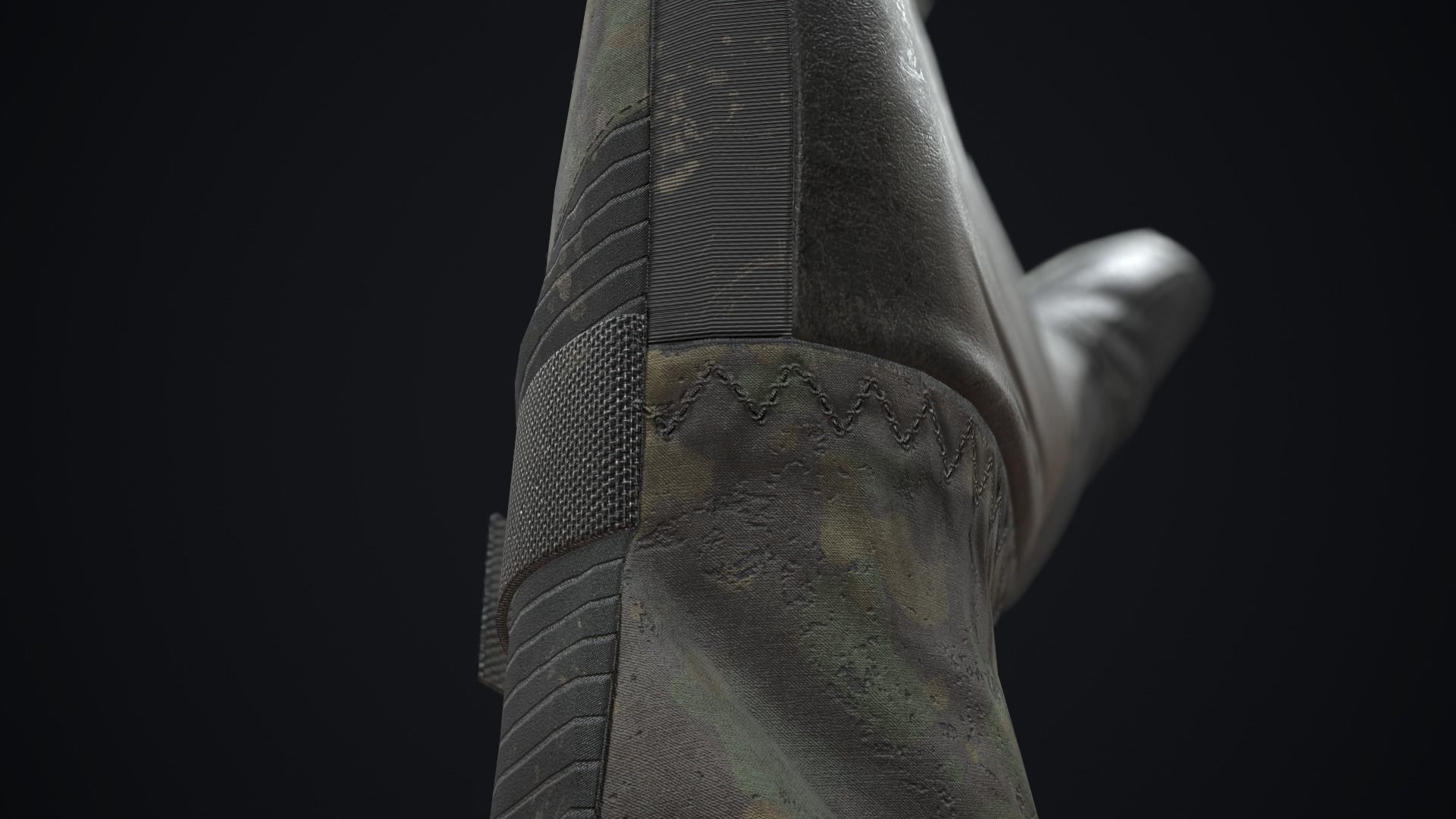Military gloves Low-poly 3D model_1