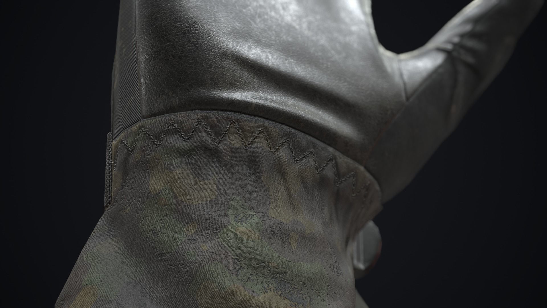 Military gloves Low-poly 3D model_8