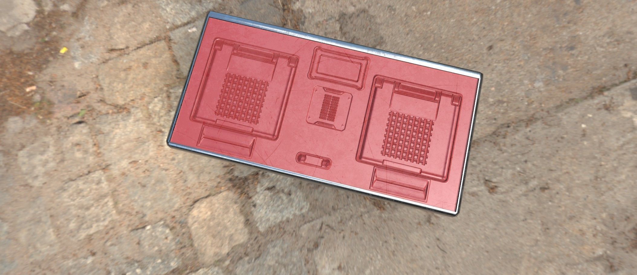 Sci fi box 3D model only 192 polygons 10 different colors Low-poly 3D model_29