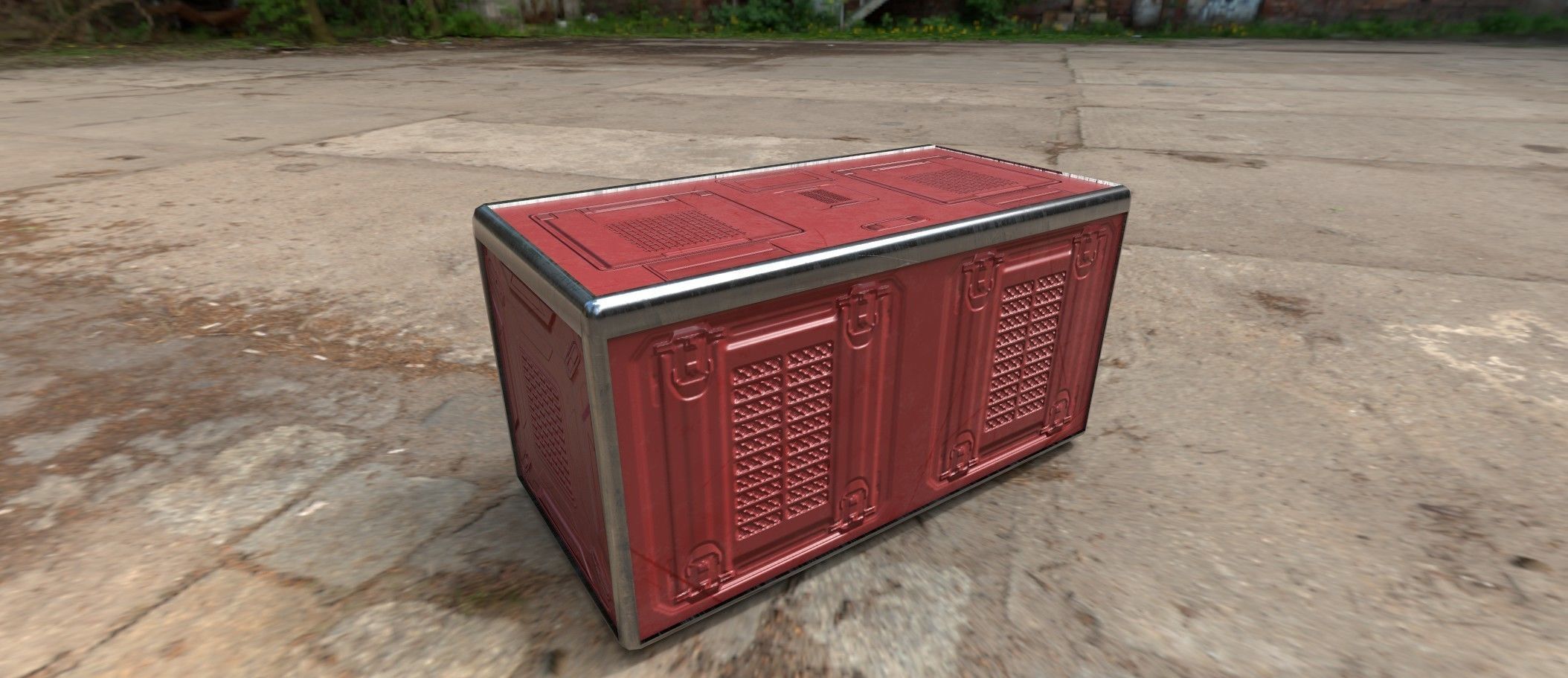 Sci fi box 3D model only 192 polygons 10 different colors Low-poly 3D model_27