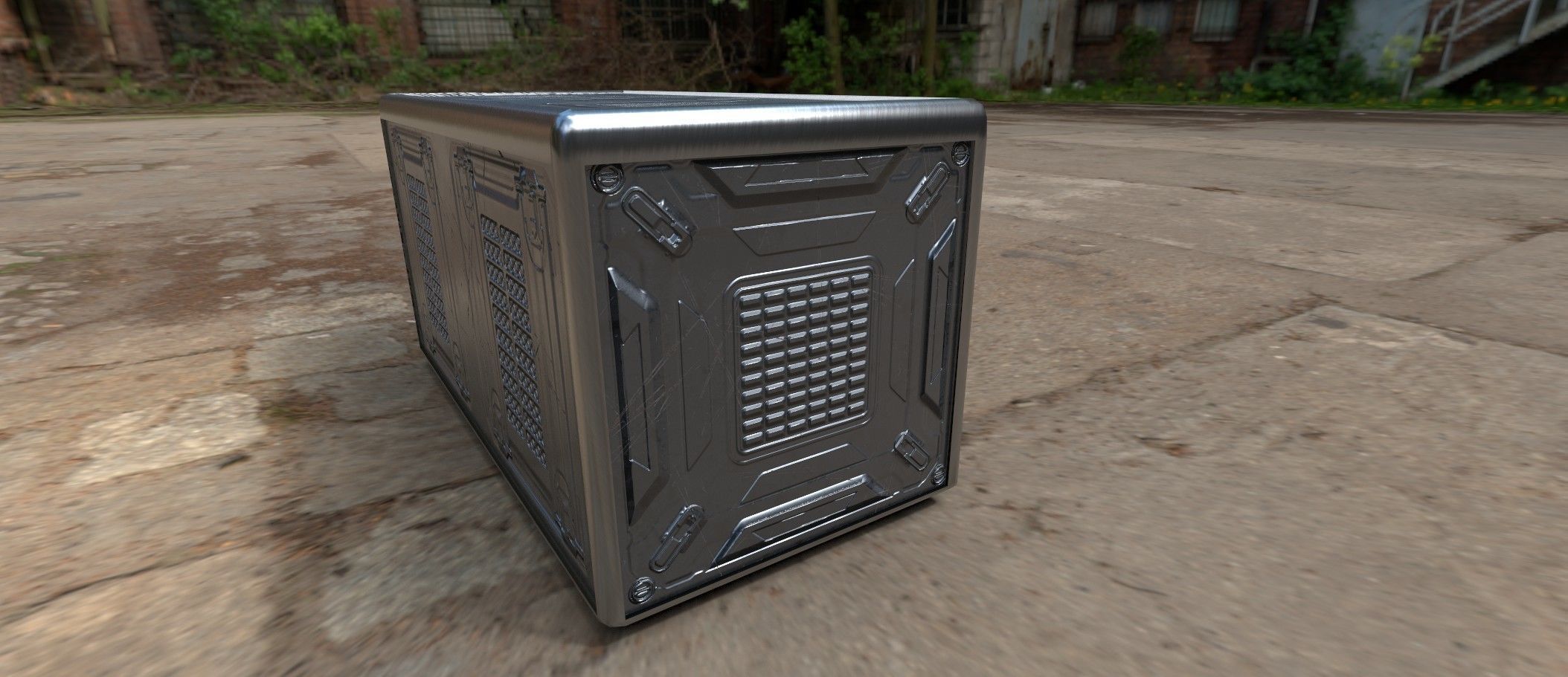 Sci fi box 3D model only 192 polygons 10 different colors Low-poly 3D model_23