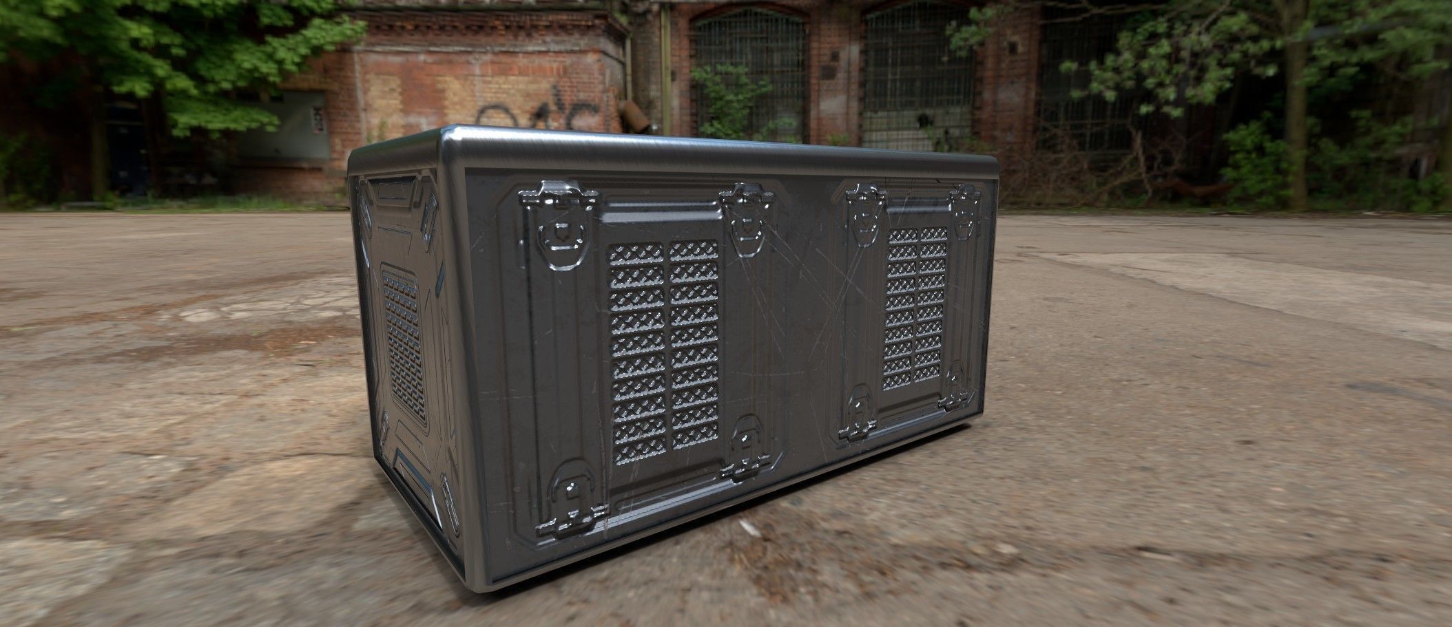 Sci fi box 3D model only 192 polygons 10 different colors Low-poly 3D model_21