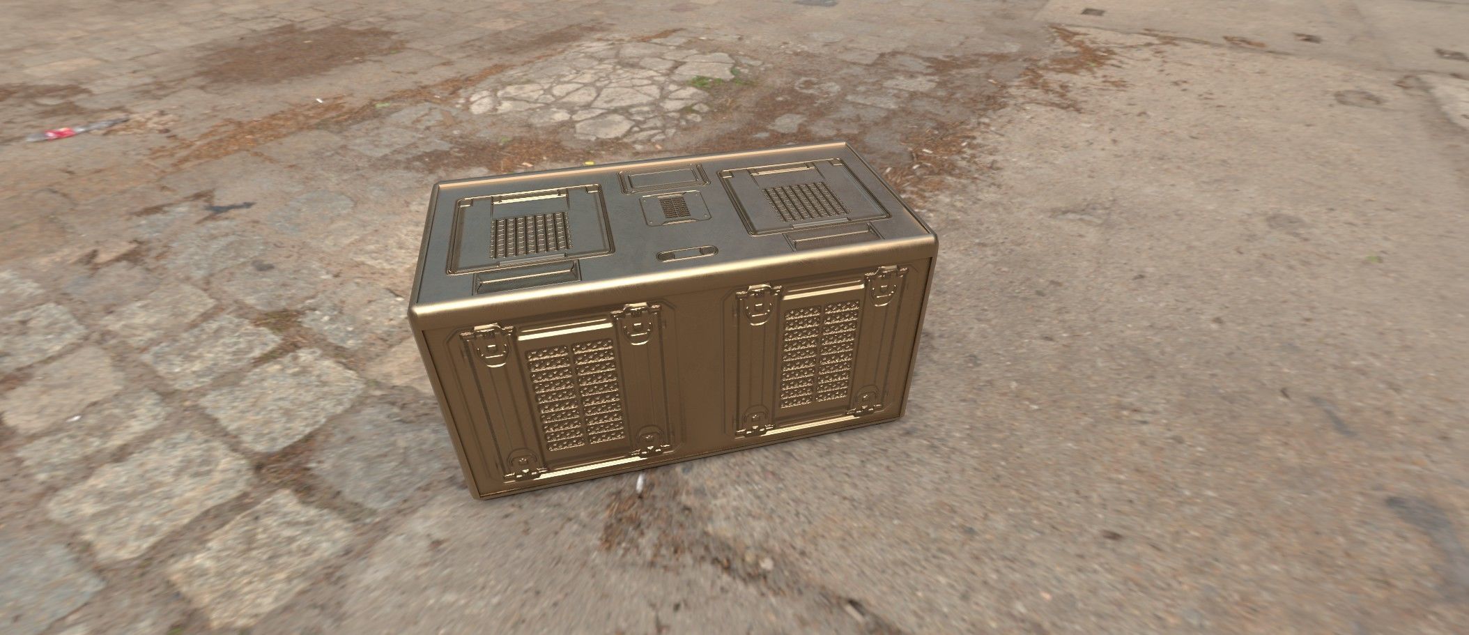 Sci fi box 3D model only 192 polygons 10 different colors Low-poly 3D model_9