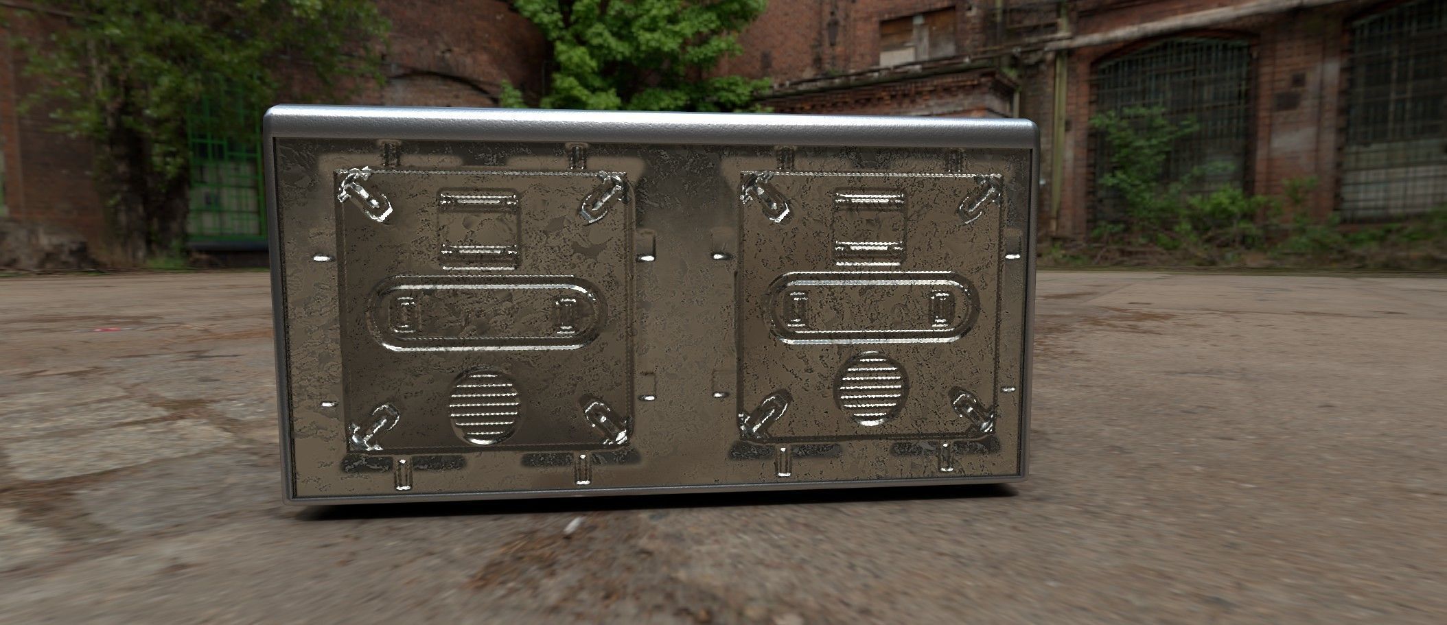 Sci fi box 3D model only 192 polygons 10 different colors Low-poly 3D model_18