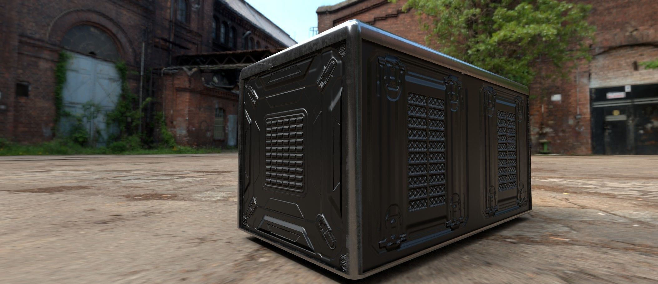 Sci fi box 3D model only 192 polygons 10 different colors Low-poly 3D model_2