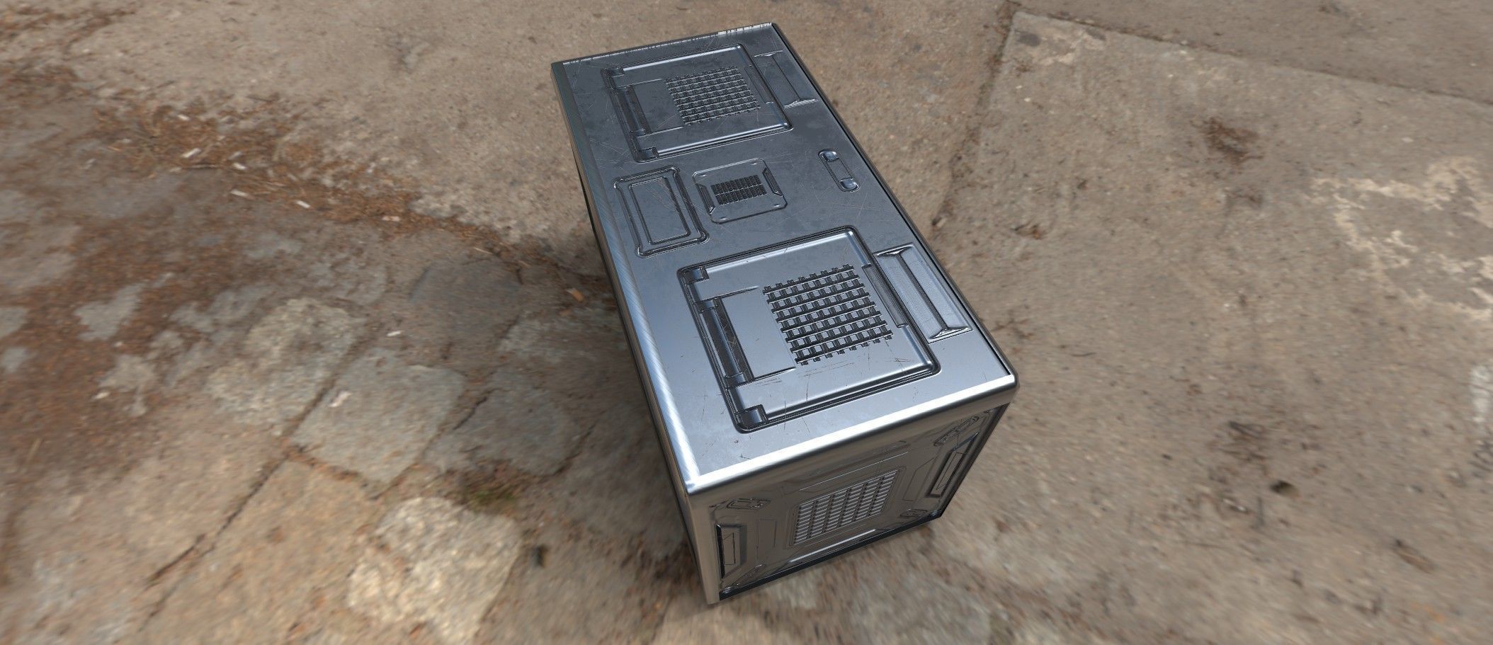 Sci fi box 3D model only 192 polygons 10 different colors Low-poly 3D model_22