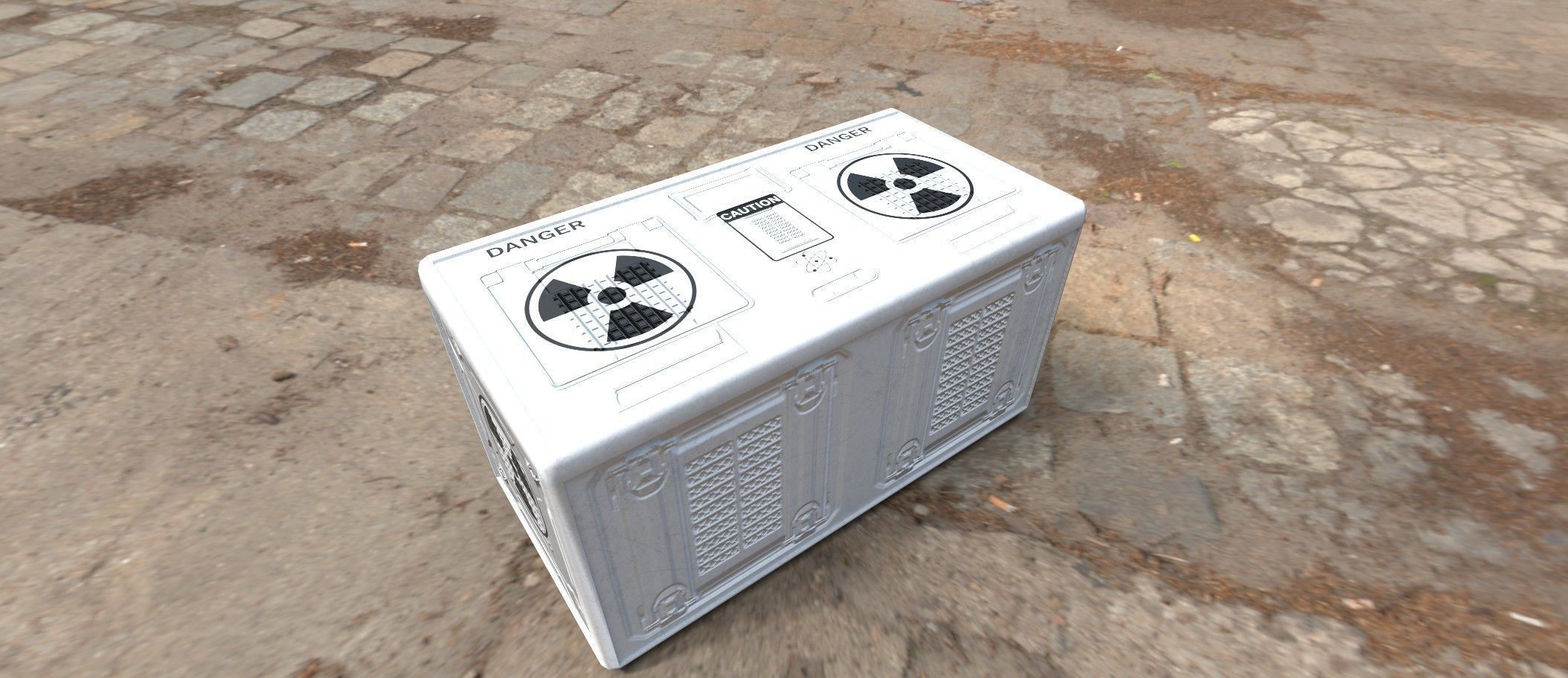 Sci fi box 3D model only 192 polygons 10 different colors Low-poly 3D model_10