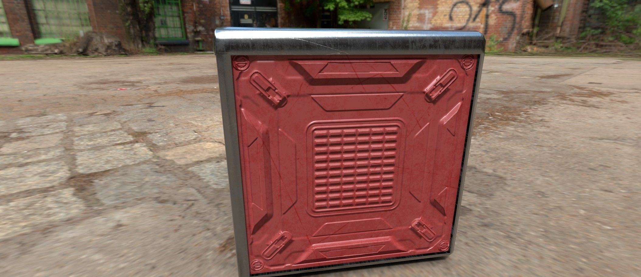 Sci fi box 3D model only 192 polygons 10 different colors Low-poly 3D model_30