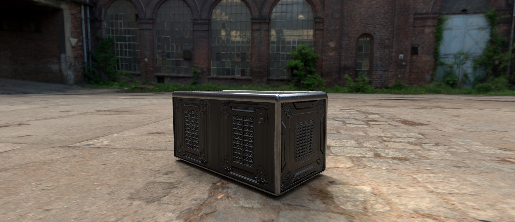 Sci fi box 3D model only 192 polygons 10 different colors Low-poly 3D model_1